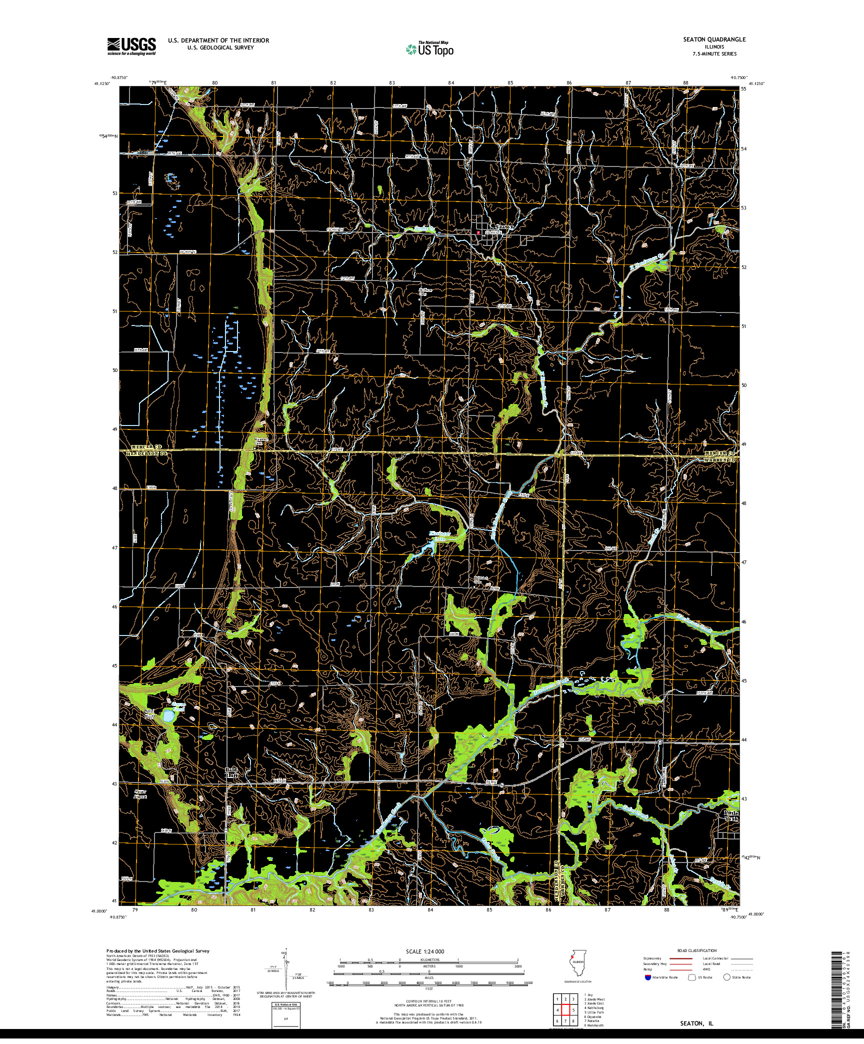 USGS US TOPO 7.5-MINUTE MAP FOR SEATON, IL 2018