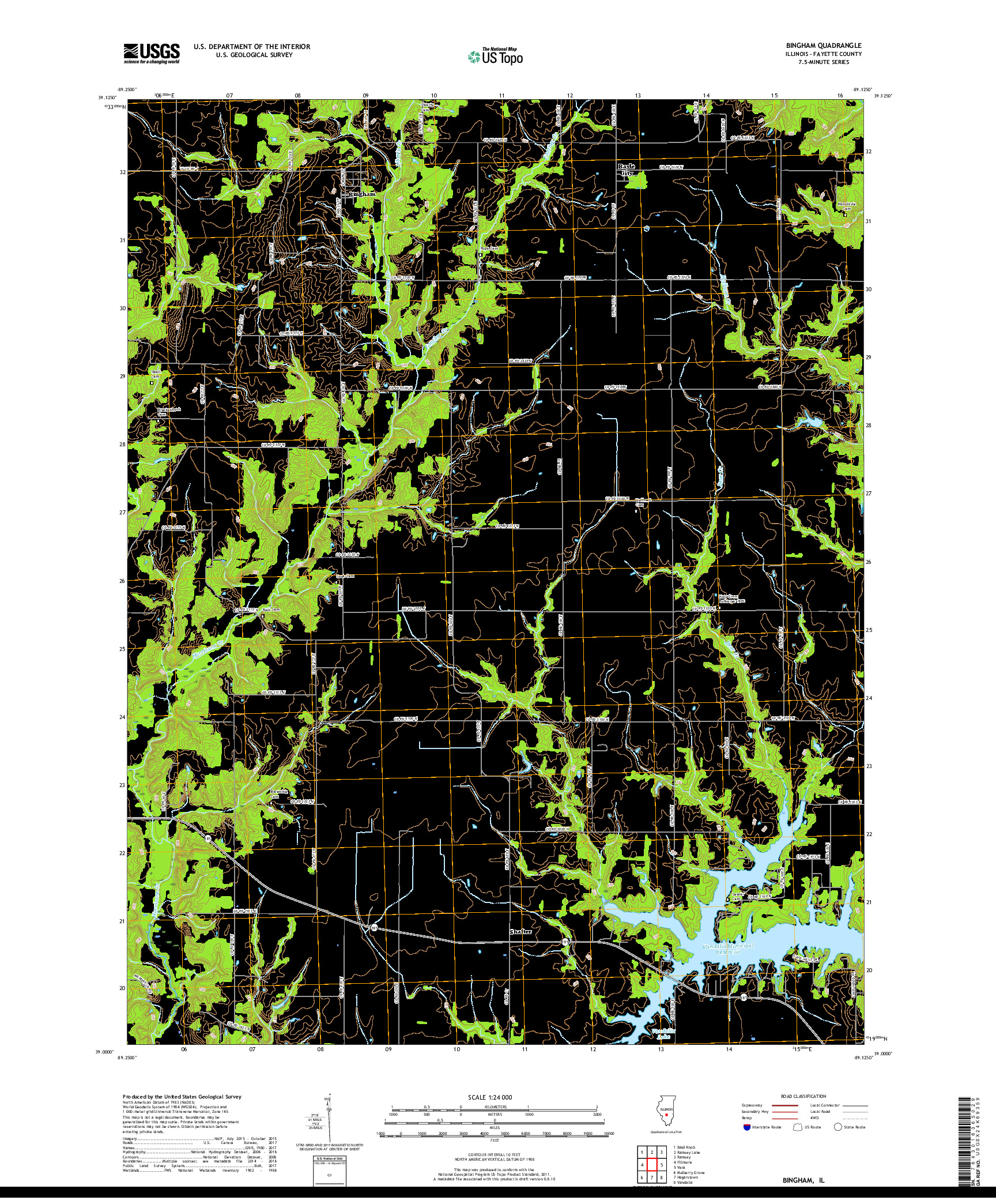 USGS US TOPO 7.5-MINUTE MAP FOR BINGHAM, IL 2018