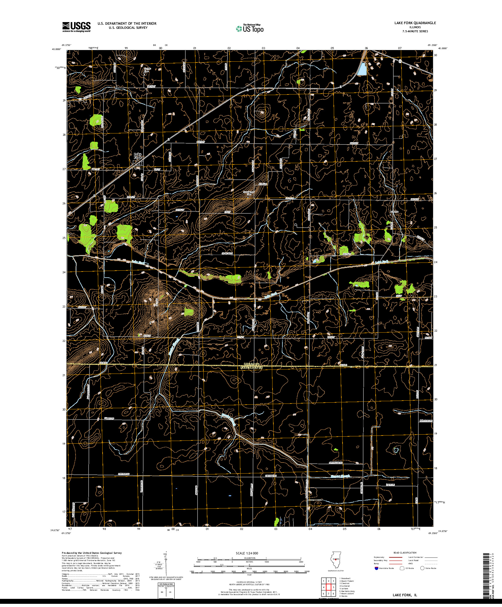 USGS US TOPO 7.5-MINUTE MAP FOR LAKE FORK, IL 2018