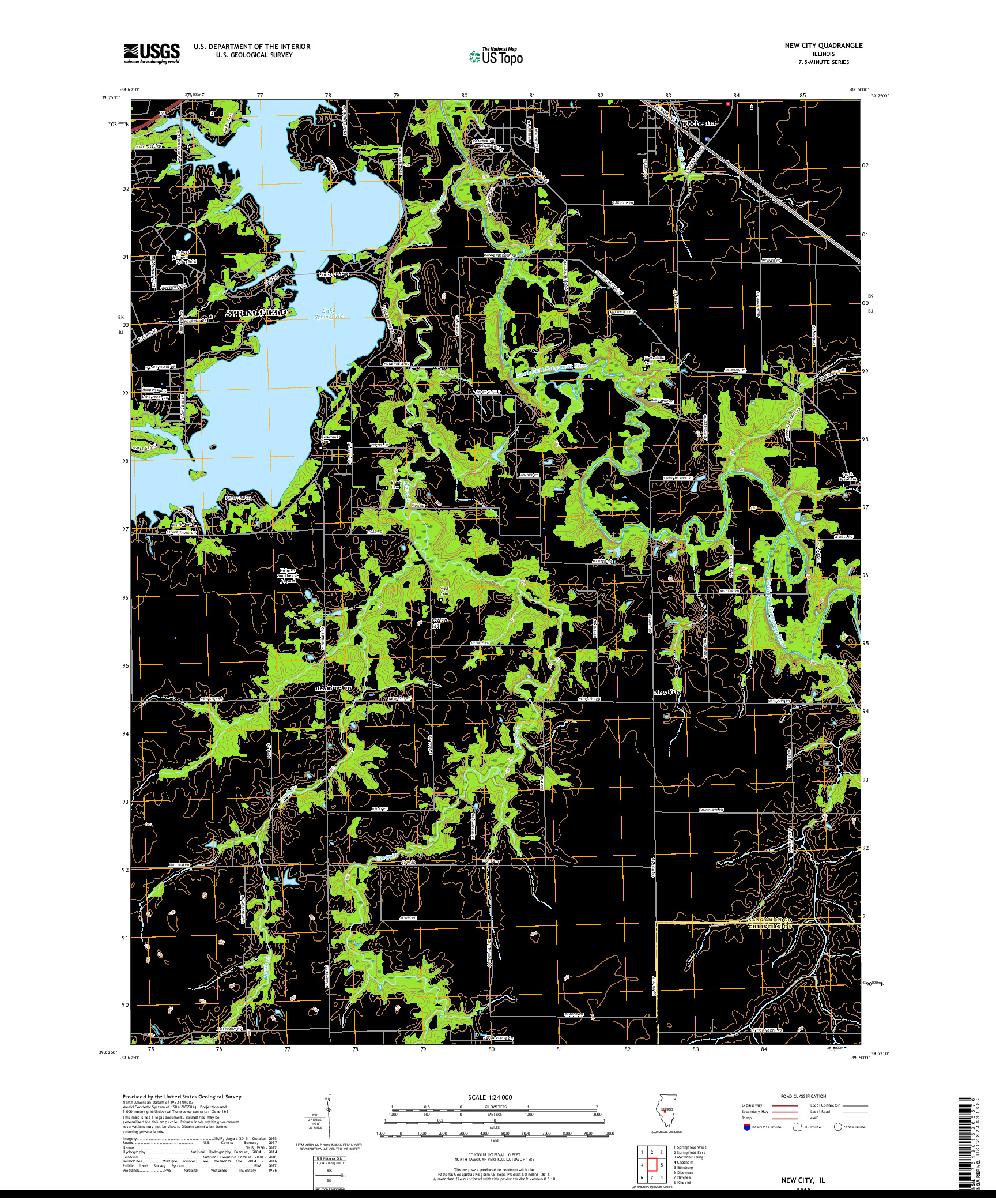 USGS US TOPO 7.5-MINUTE MAP FOR NEW CITY, IL 2018