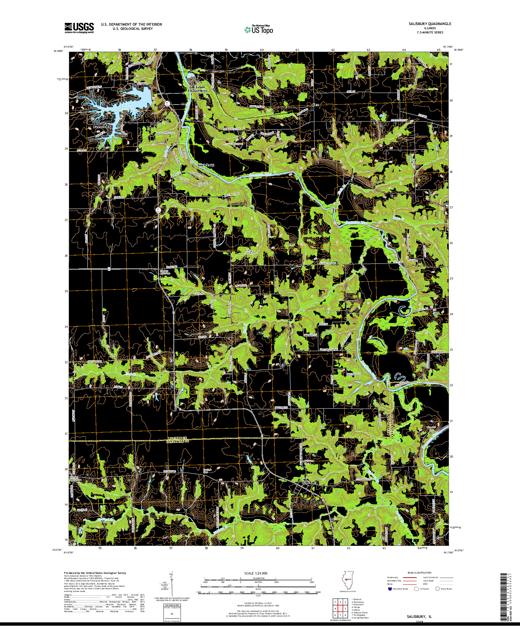 USGS US TOPO 7.5-MINUTE MAP FOR SALISBURY, IL 2018