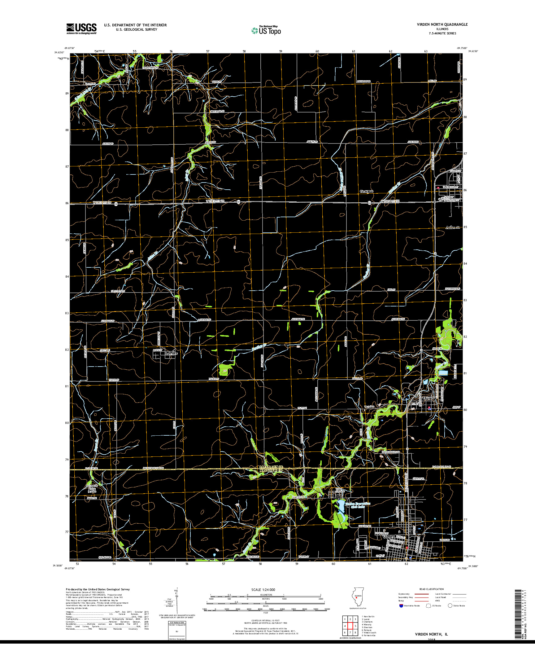 USGS US TOPO 7.5-MINUTE MAP FOR VIRDEN NORTH, IL 2018