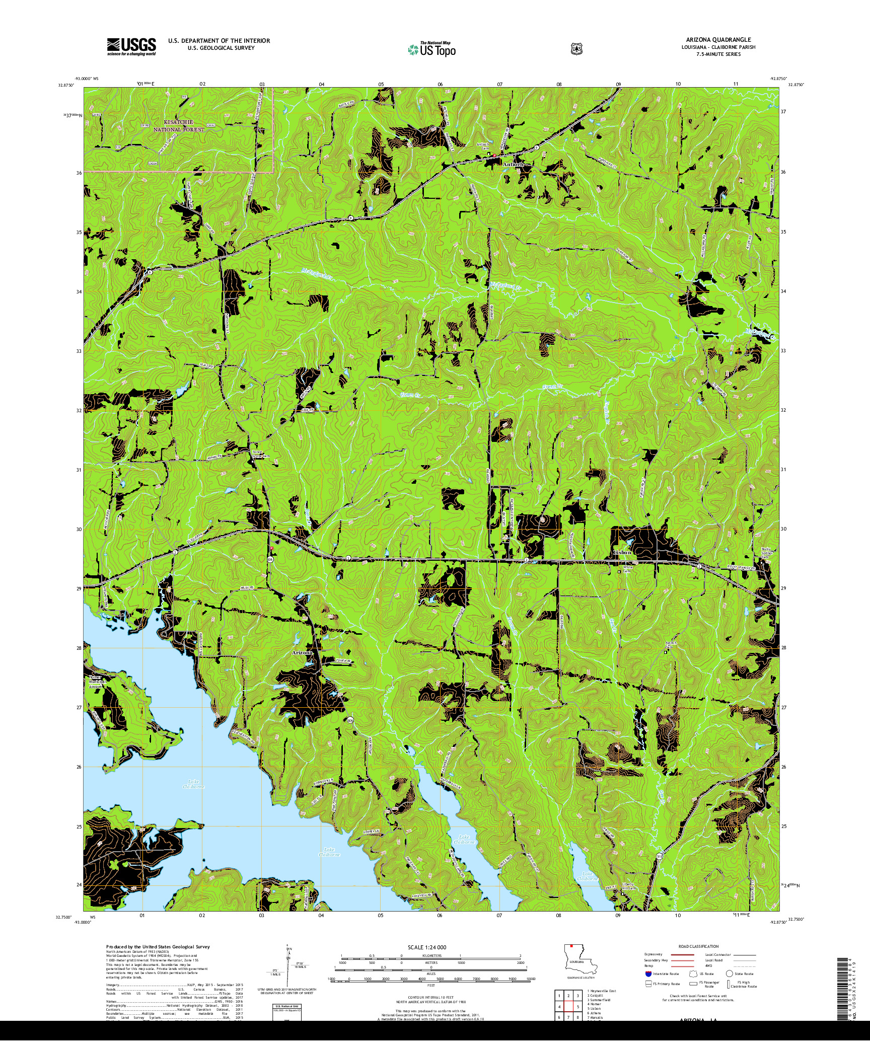 USGS US TOPO 7.5-MINUTE MAP FOR ARIZONA, LA 2018