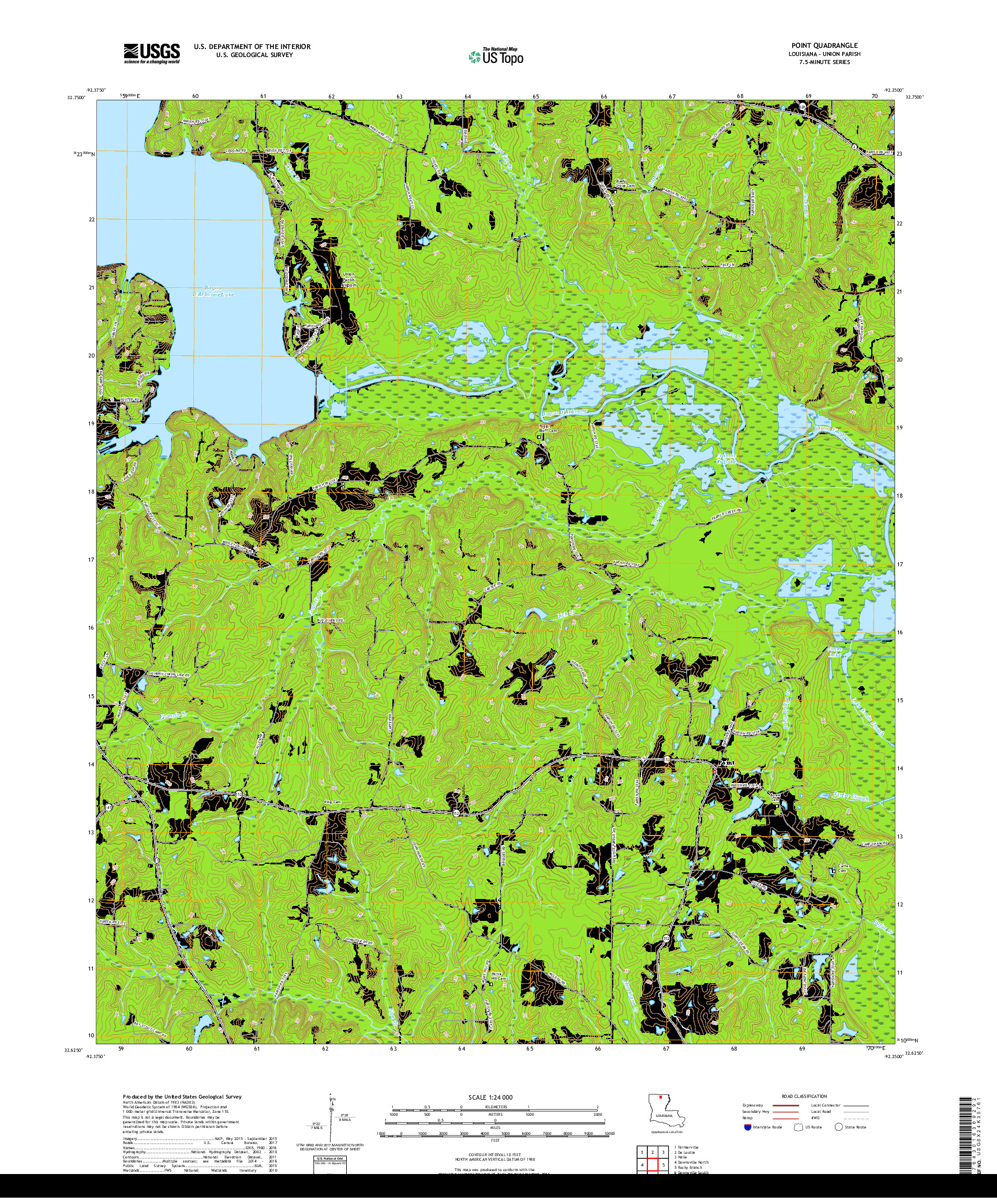 USGS US TOPO 7.5-MINUTE MAP FOR POINT, LA 2018