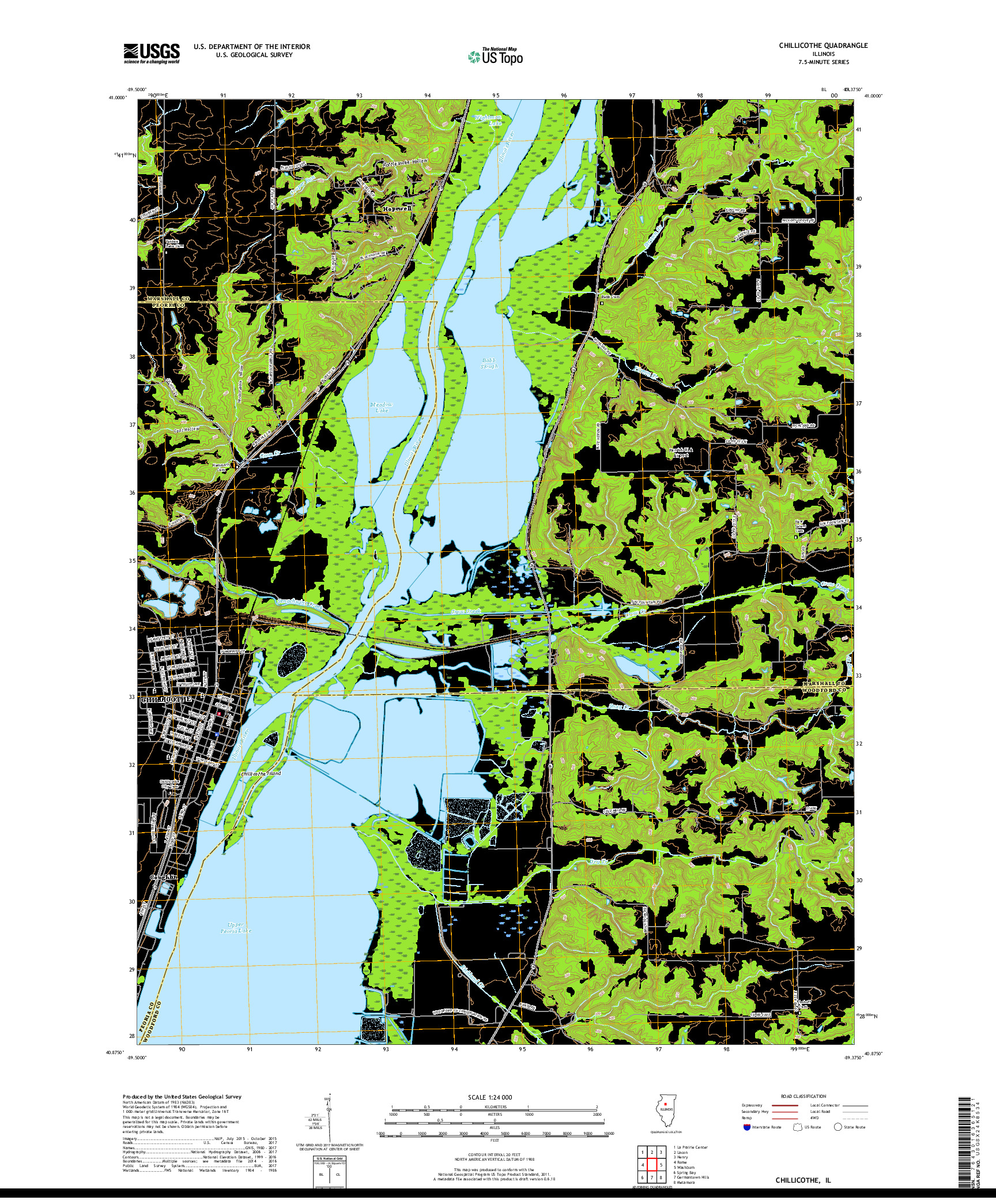 USGS US TOPO 7.5-MINUTE MAP FOR CHILLICOTHE, IL 2018