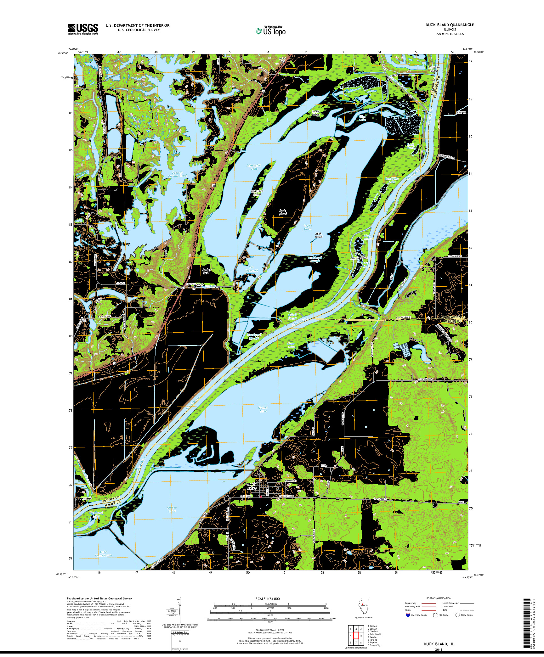 USGS US TOPO 7.5-MINUTE MAP FOR DUCK ISLAND, IL 2018