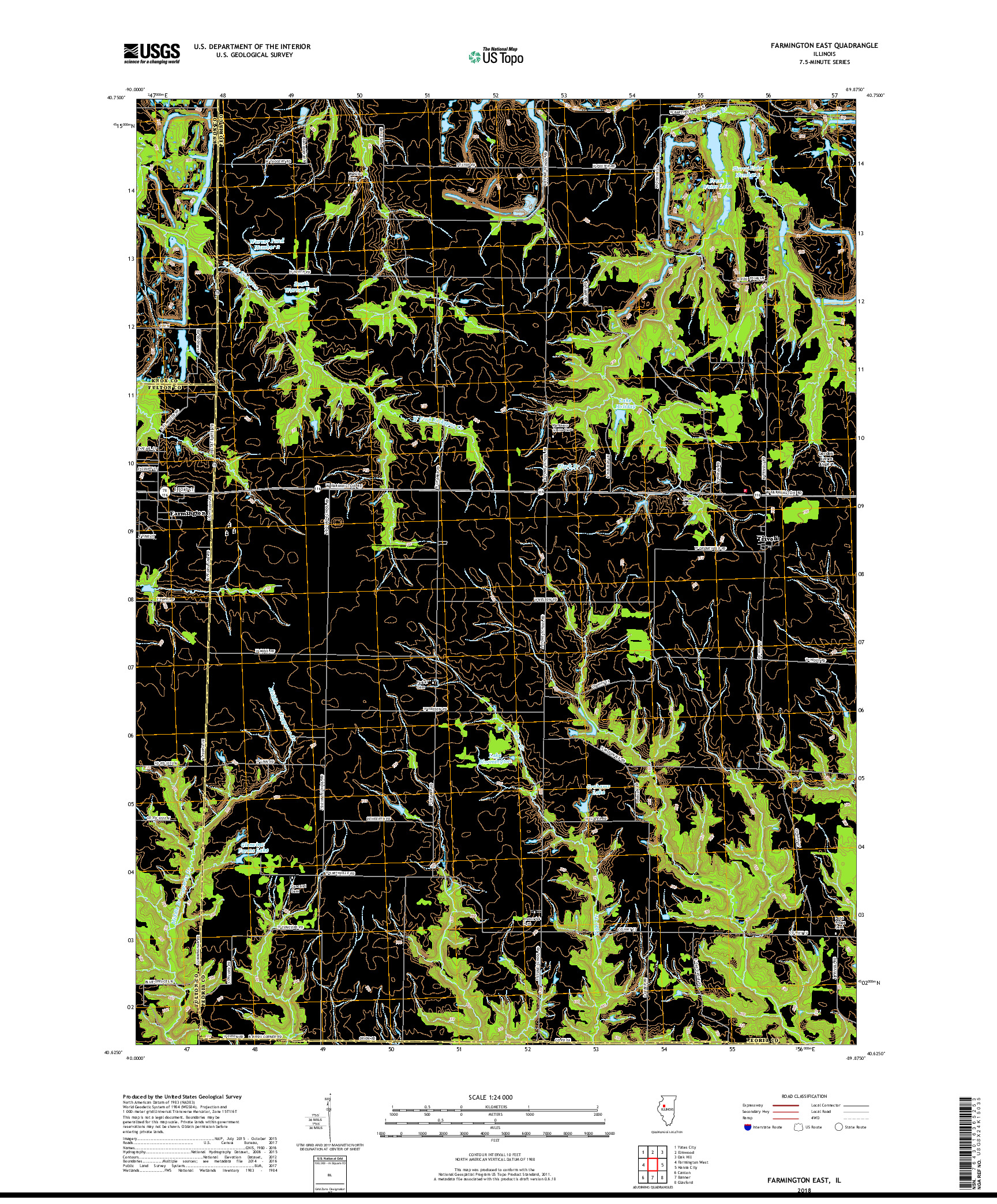 USGS US TOPO 7.5-MINUTE MAP FOR FARMINGTON EAST, IL 2018