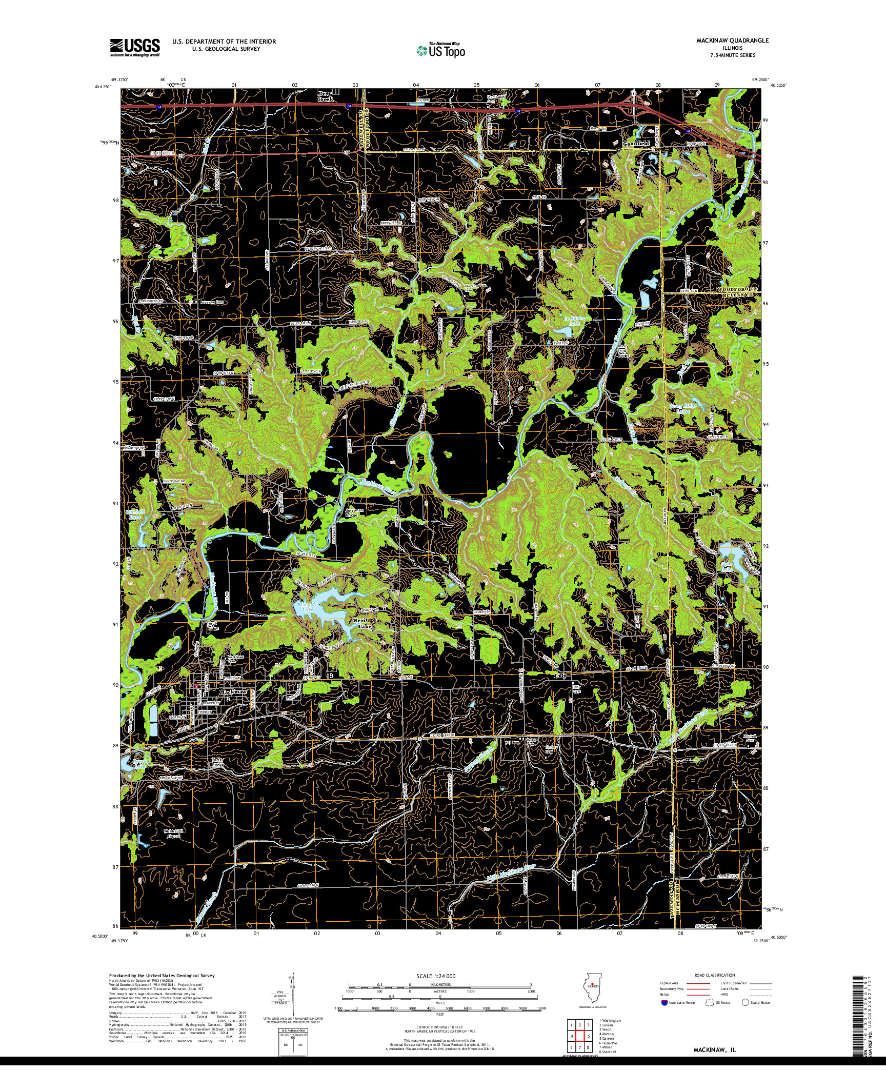 USGS US TOPO 7.5-MINUTE MAP FOR MACKINAW, IL 2018