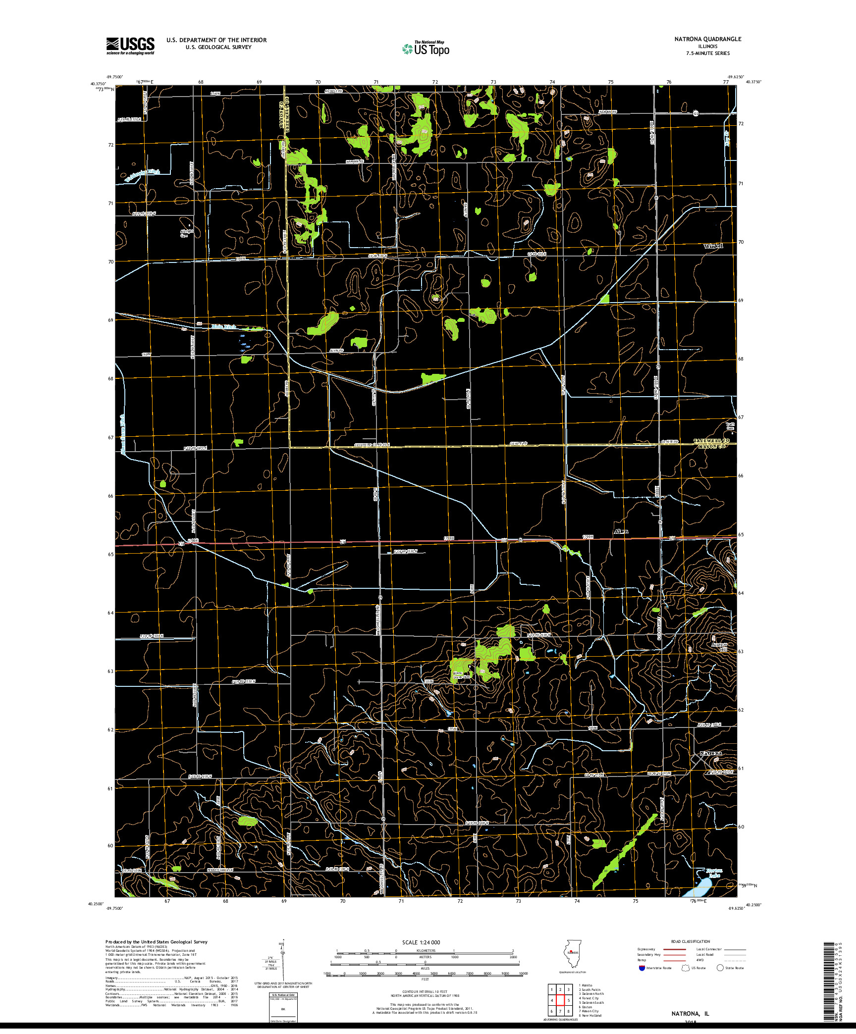 USGS US TOPO 7.5-MINUTE MAP FOR NATRONA, IL 2018