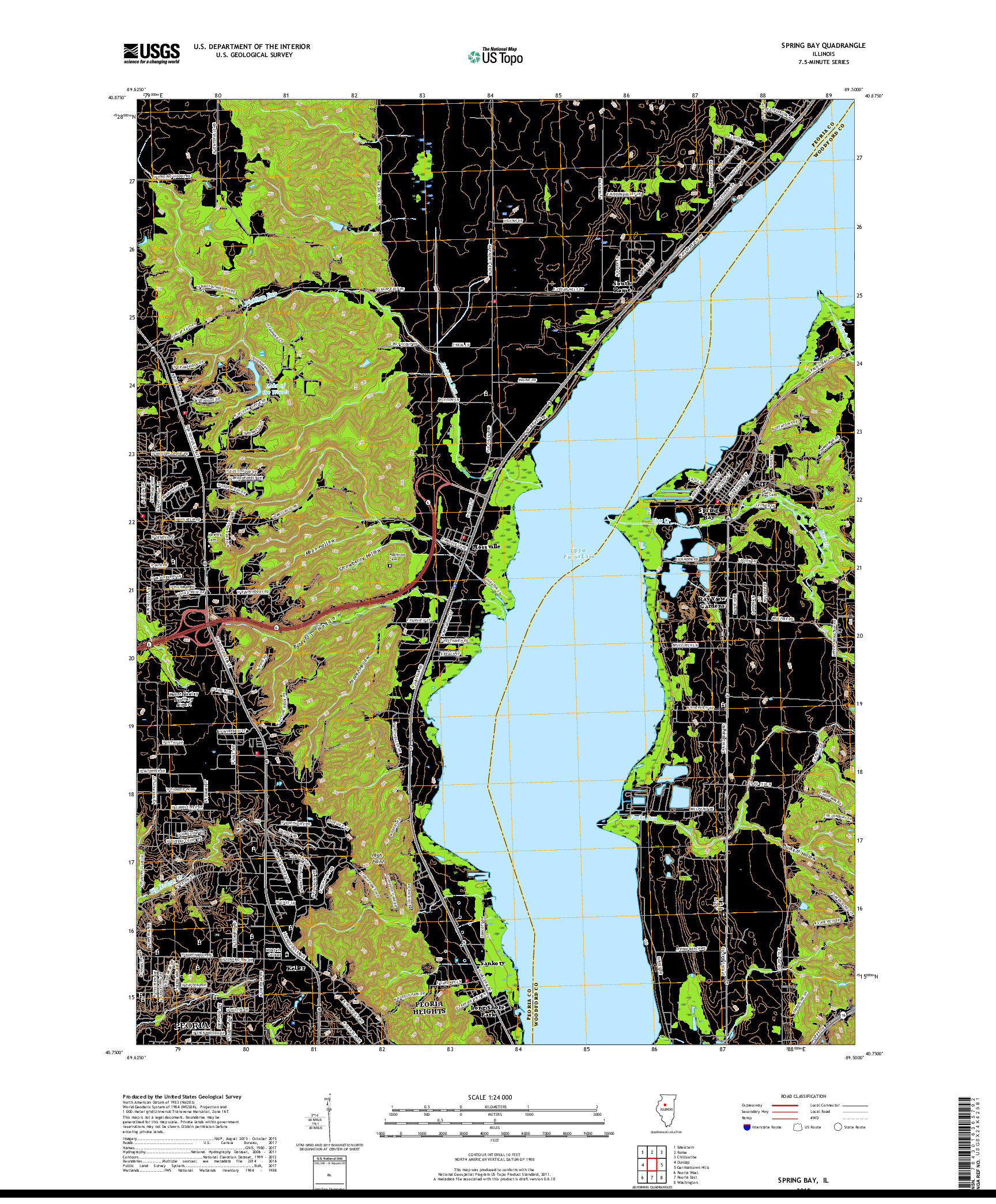 USGS US TOPO 7.5-MINUTE MAP FOR SPRING BAY, IL 2018