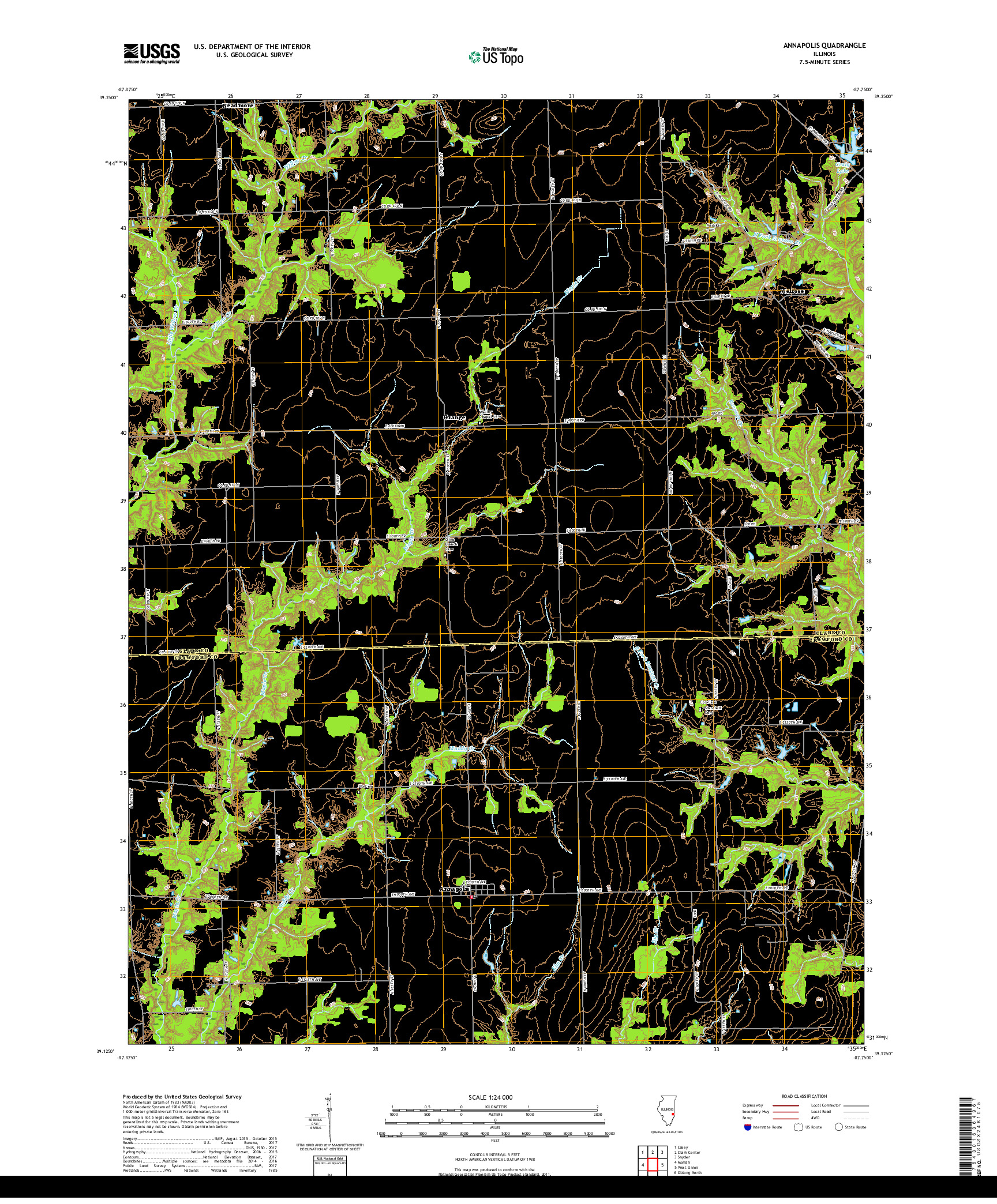 USGS US TOPO 7.5-MINUTE MAP FOR ANNAPOLIS, IL 2018