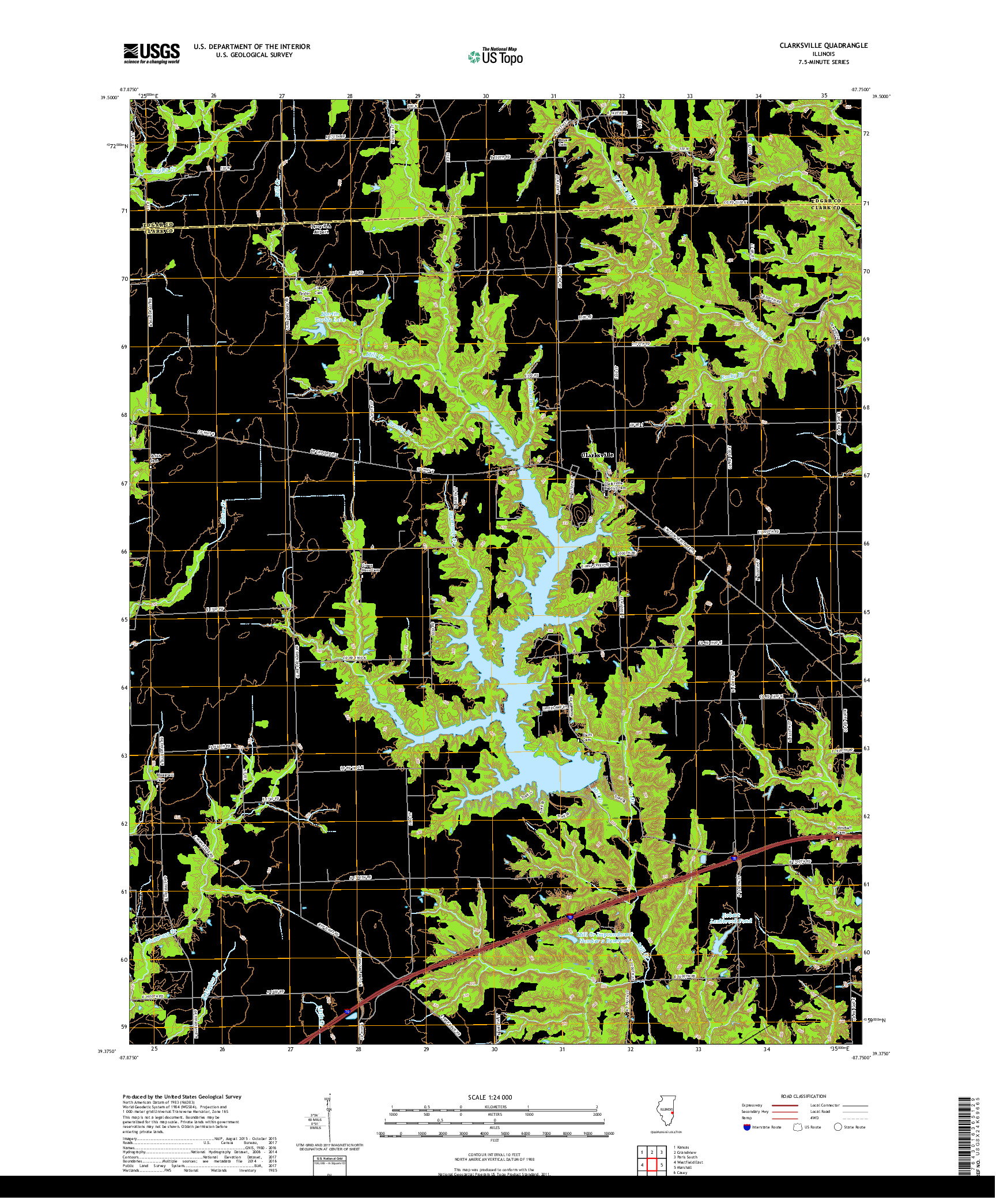 USGS US TOPO 7.5-MINUTE MAP FOR CLARKSVILLE, IL 2018