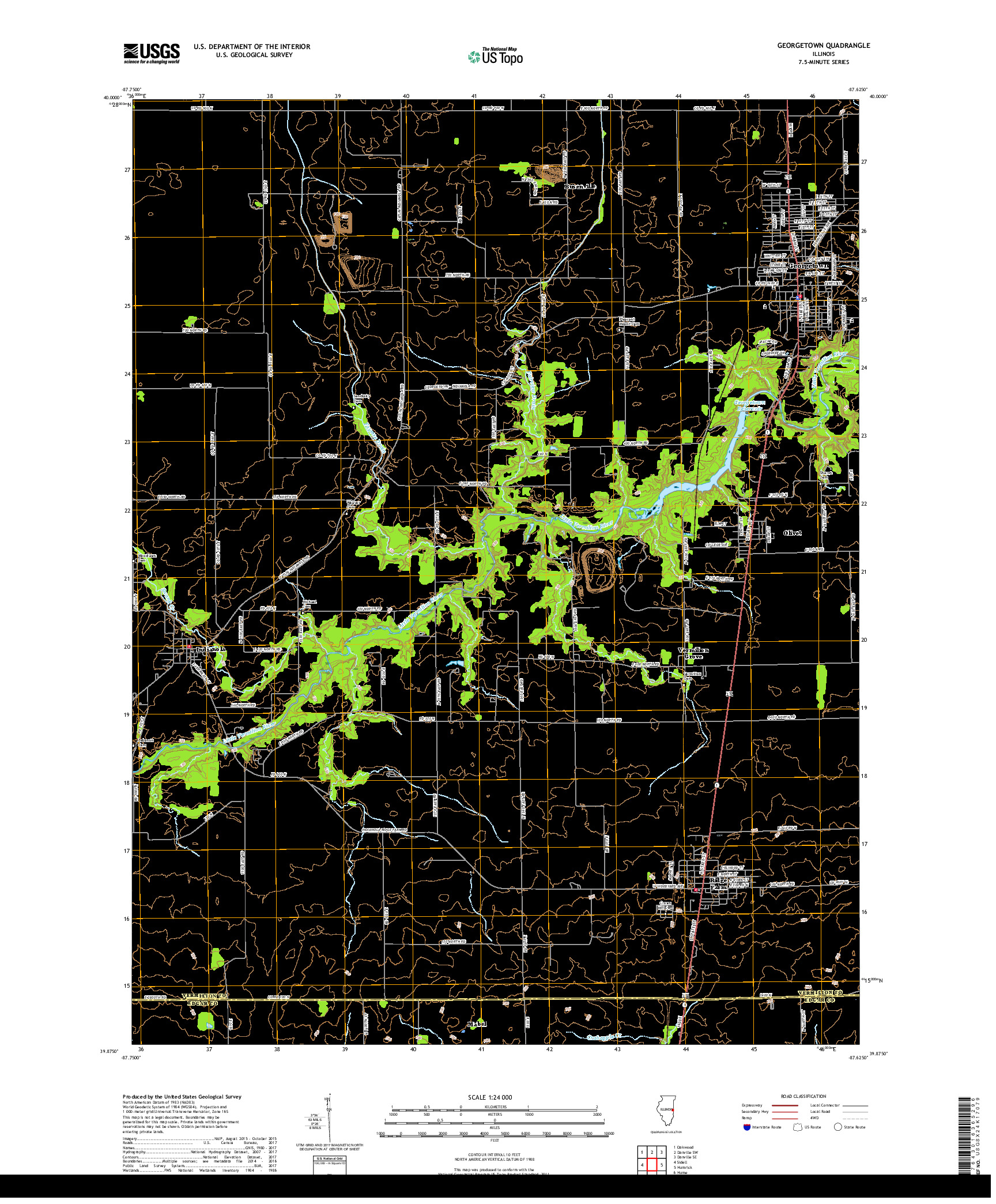 USGS US TOPO 7.5-MINUTE MAP FOR GEORGETOWN, IL 2018