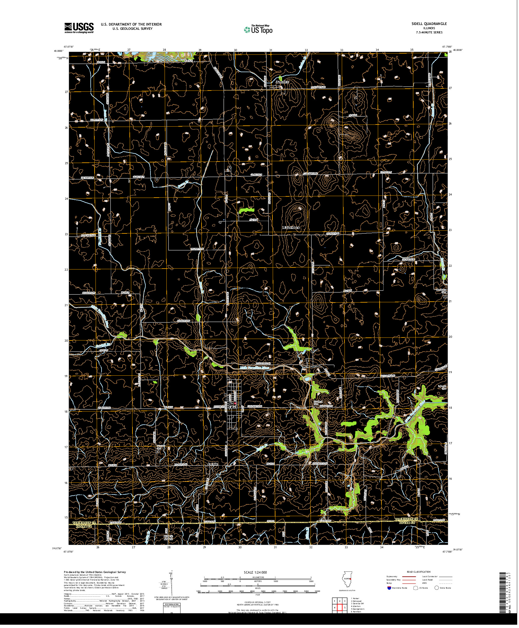 USGS US TOPO 7.5-MINUTE MAP FOR SIDELL, IL 2018