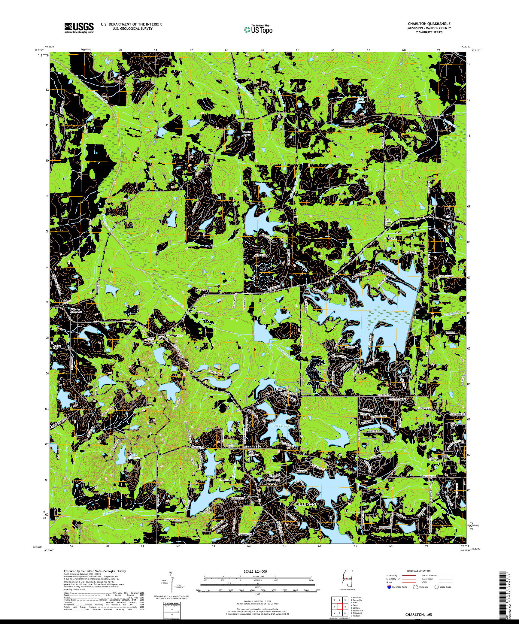 USGS US TOPO 7.5-MINUTE MAP FOR CHARLTON, MS 2018