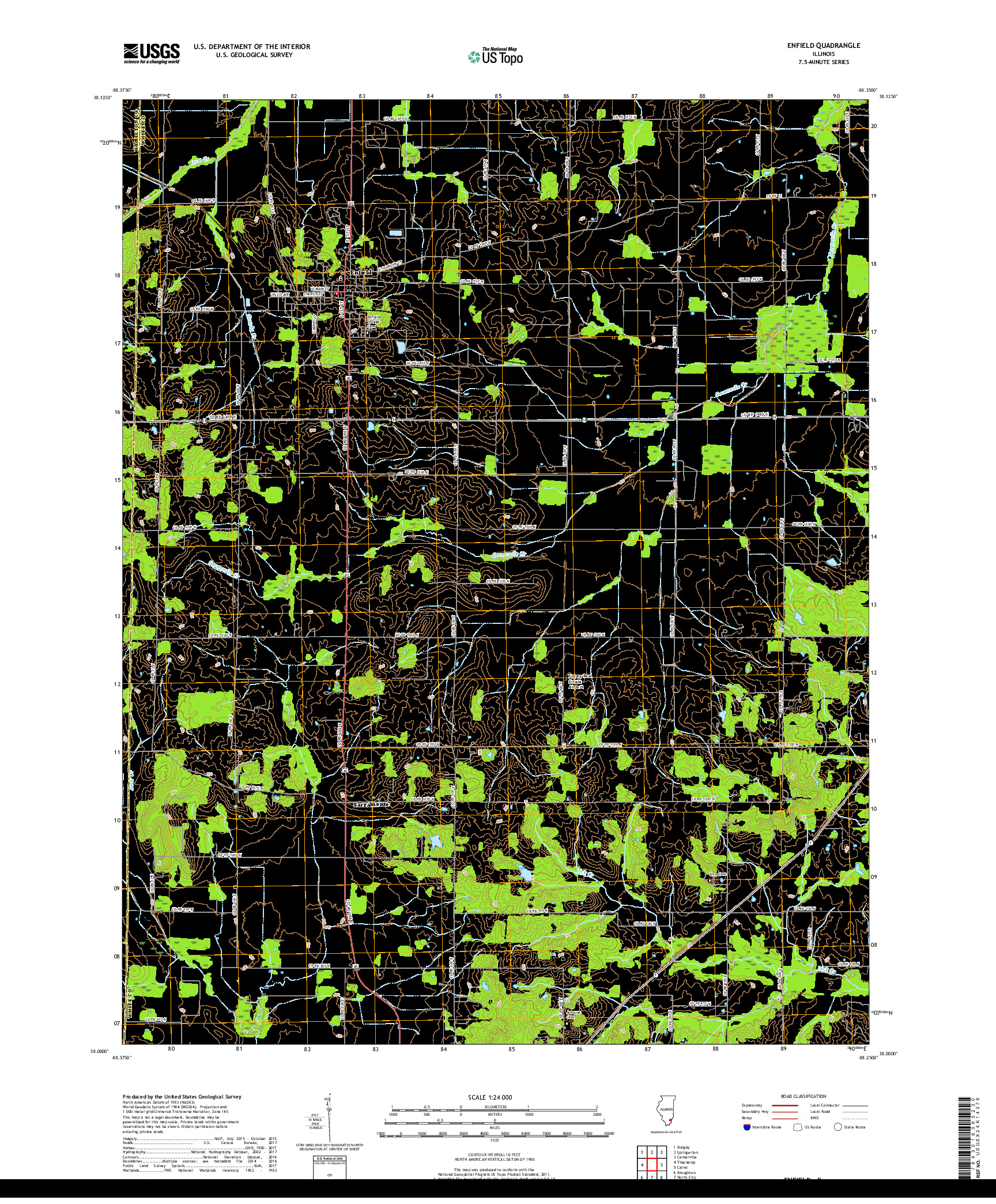 USGS US TOPO 7.5-MINUTE MAP FOR ENFIELD, IL 2018