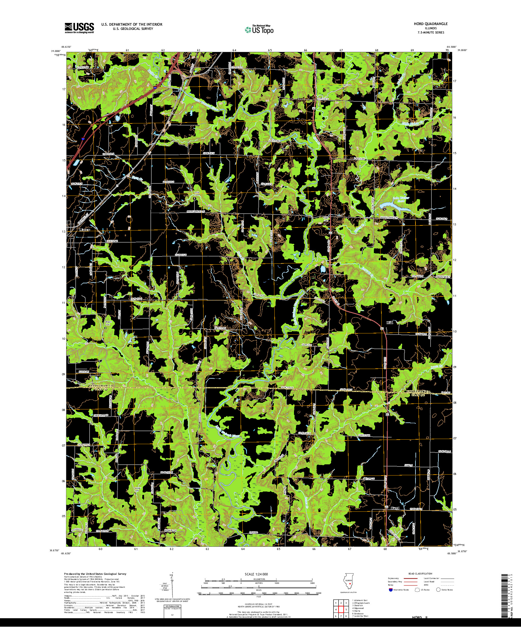 USGS US TOPO 7.5-MINUTE MAP FOR HORD, IL 2018