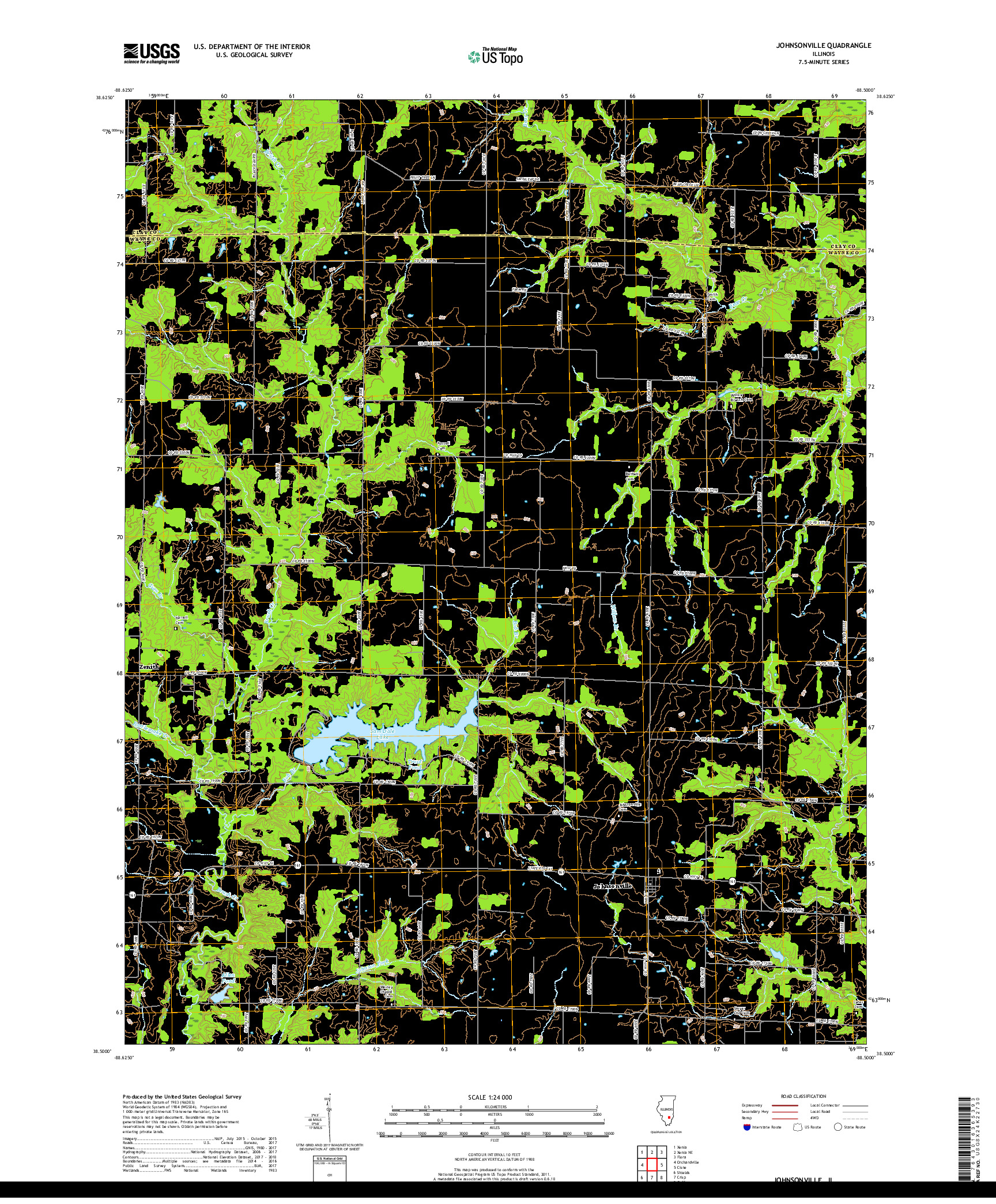 USGS US TOPO 7.5-MINUTE MAP FOR JOHNSONVILLE, IL 2018