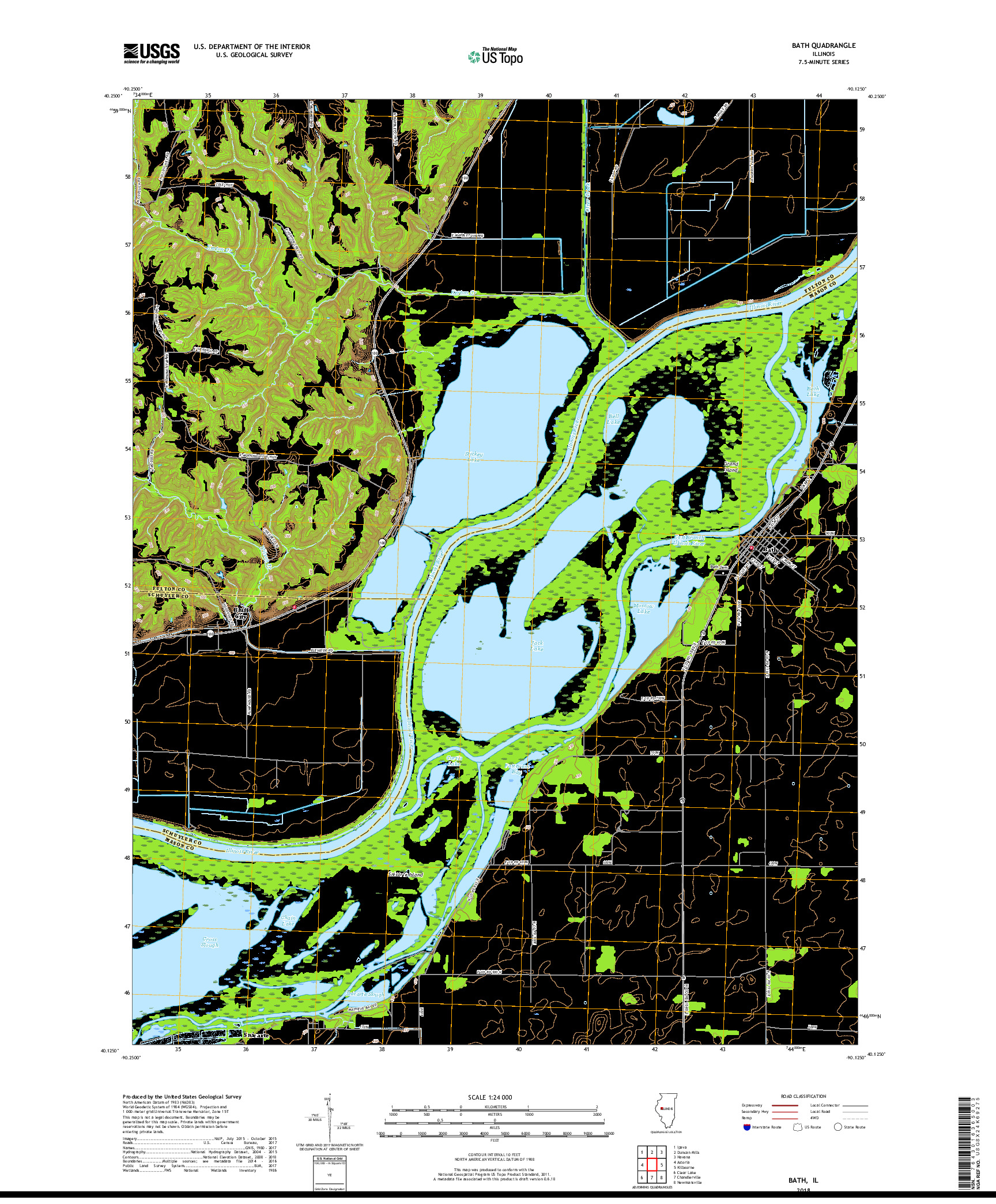 USGS US TOPO 7.5-MINUTE MAP FOR BATH, IL 2018