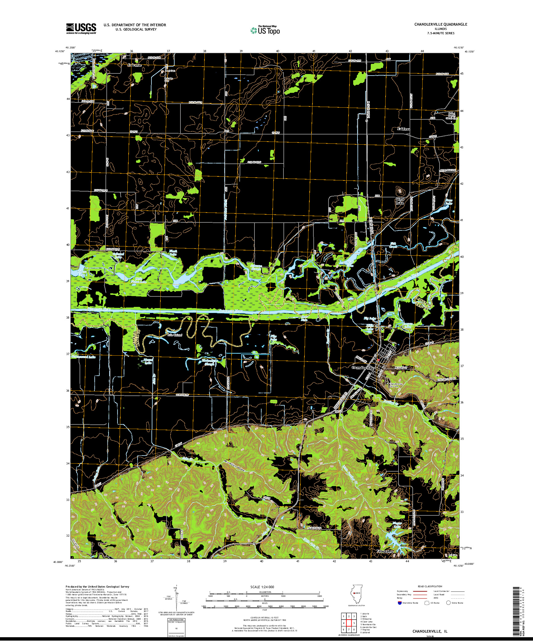 USGS US TOPO 7.5-MINUTE MAP FOR CHANDLERVILLE, IL 2018