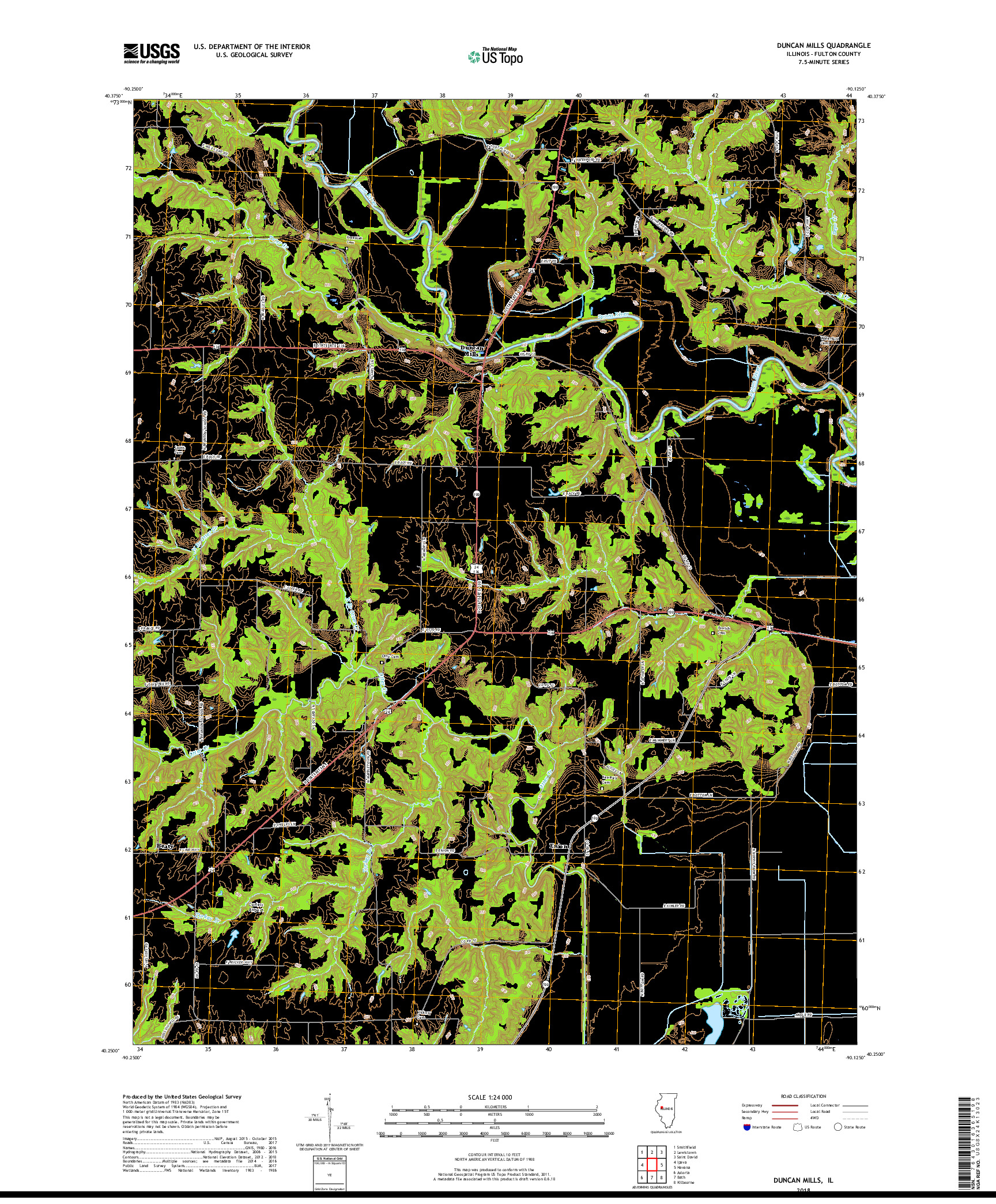 USGS US TOPO 7.5-MINUTE MAP FOR DUNCAN MILLS, IL 2018