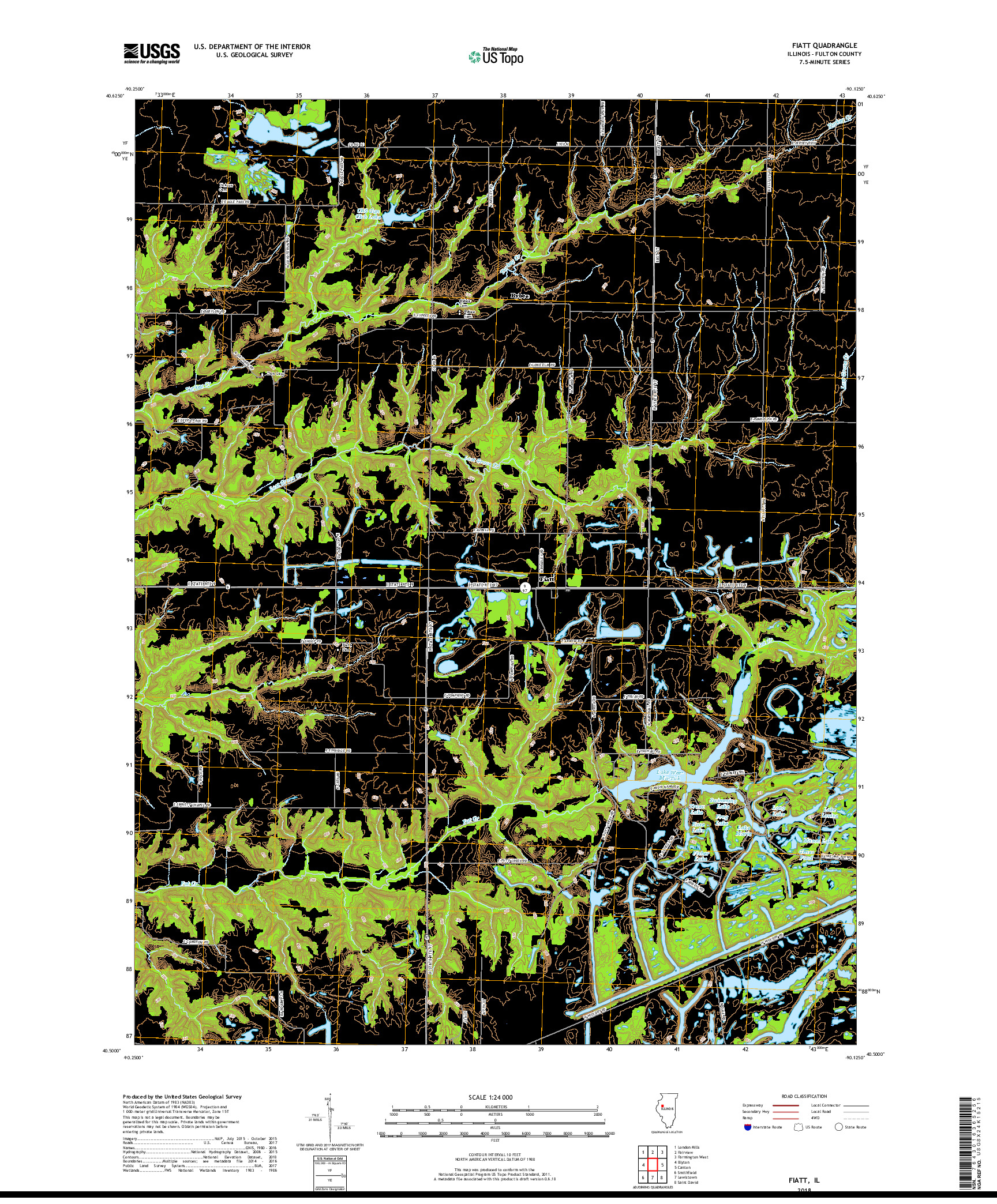 USGS US TOPO 7.5-MINUTE MAP FOR FIATT, IL 2018