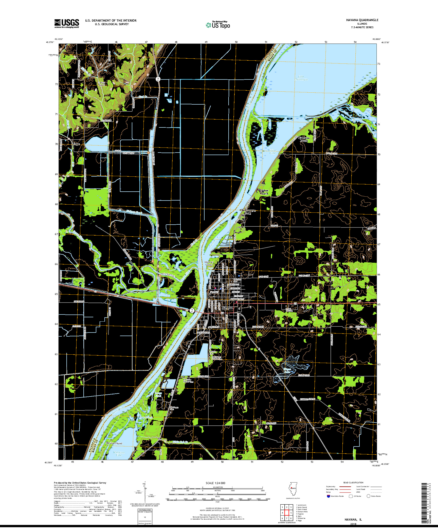 USGS US TOPO 7.5-MINUTE MAP FOR HAVANA, IL 2018