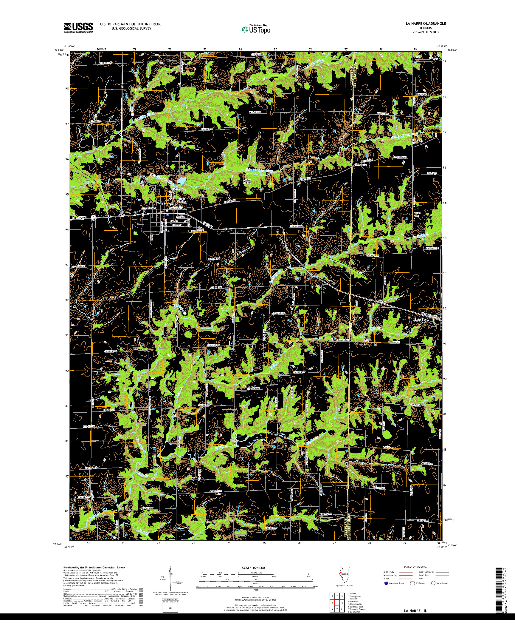 USGS US TOPO 7.5-MINUTE MAP FOR LA HARPE, IL 2018