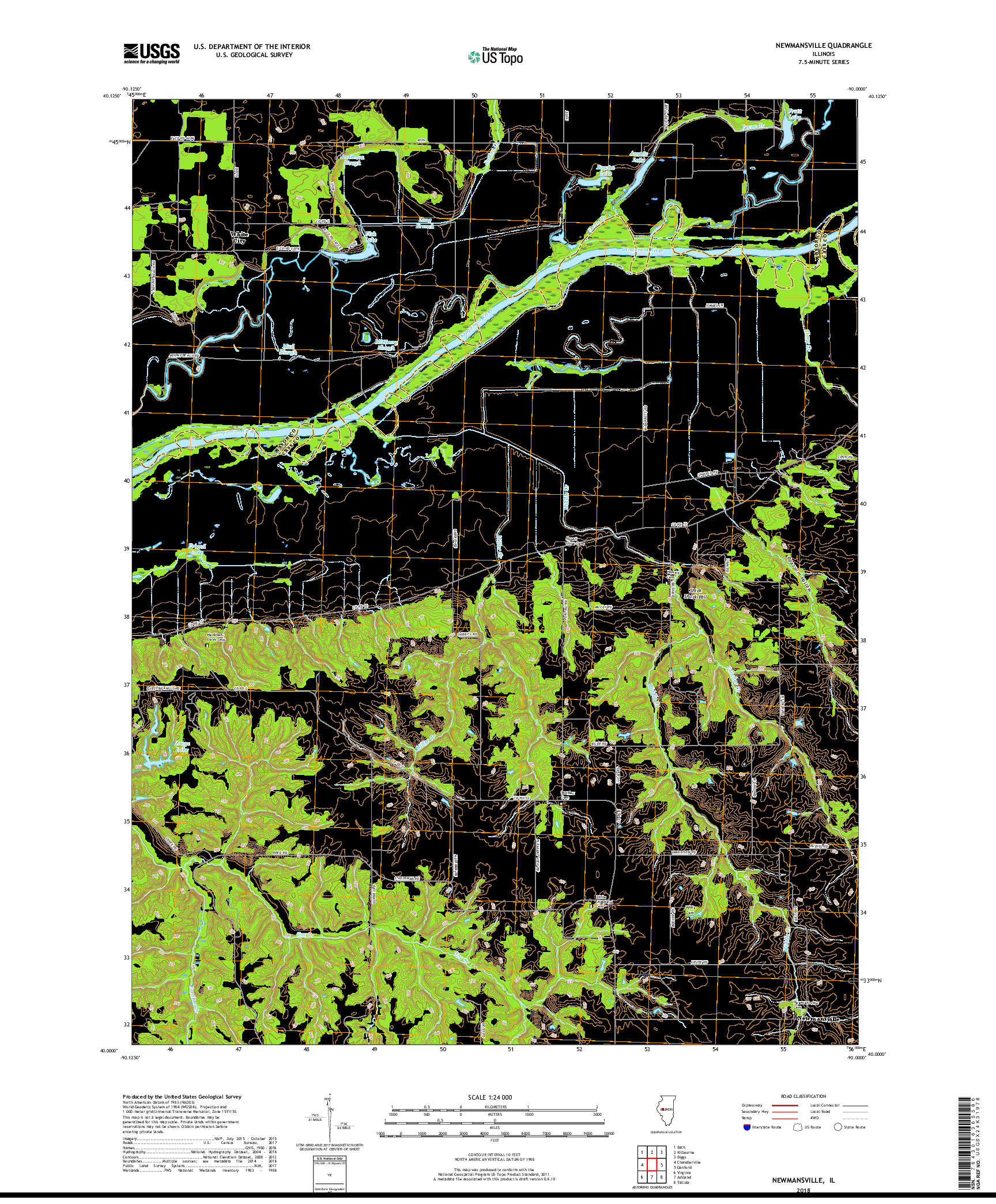 USGS US TOPO 7.5-MINUTE MAP FOR NEWMANSVILLE, IL 2018