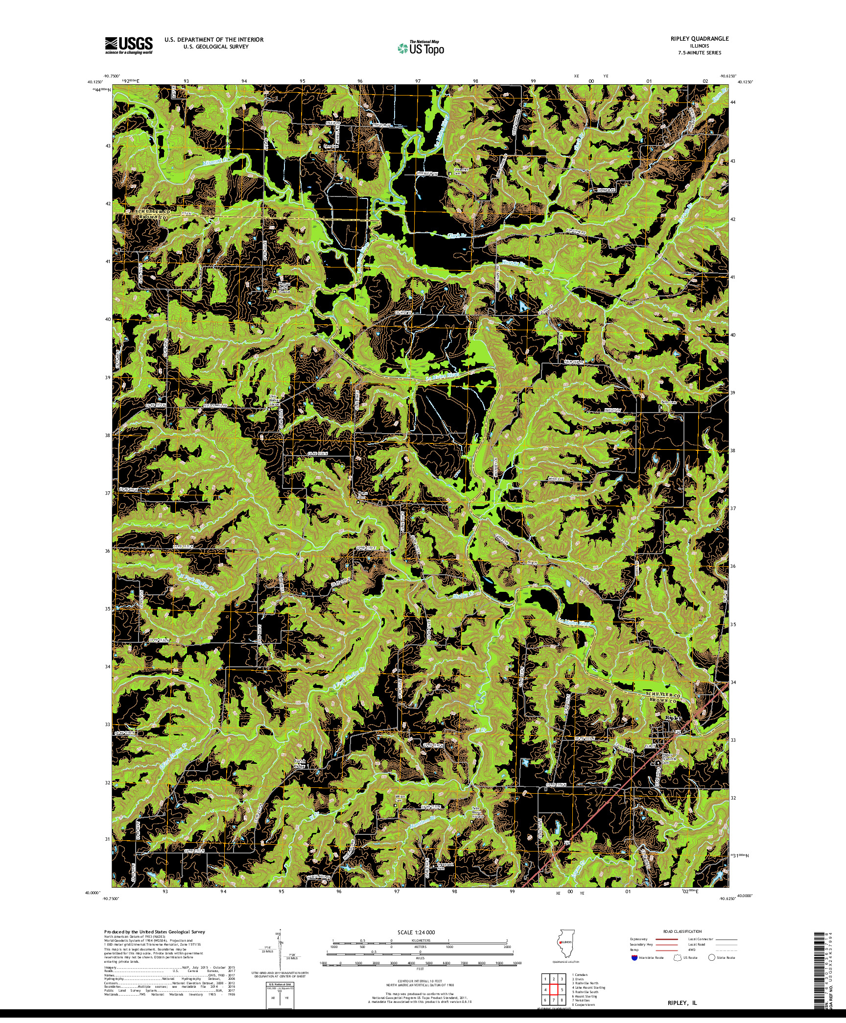 USGS US TOPO 7.5-MINUTE MAP FOR RIPLEY, IL 2018