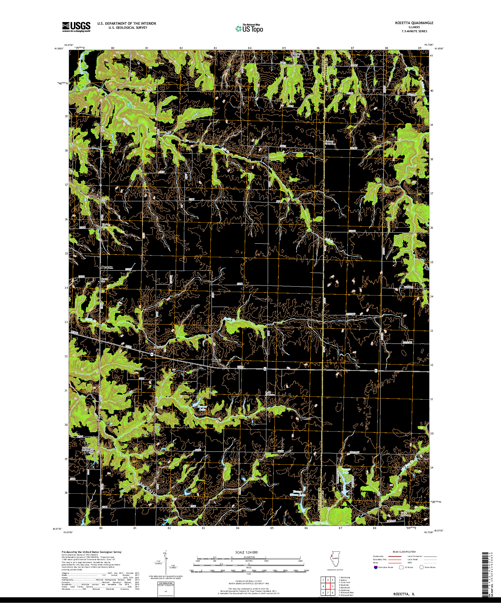 USGS US TOPO 7.5-MINUTE MAP FOR ROZETTA, IL 2018