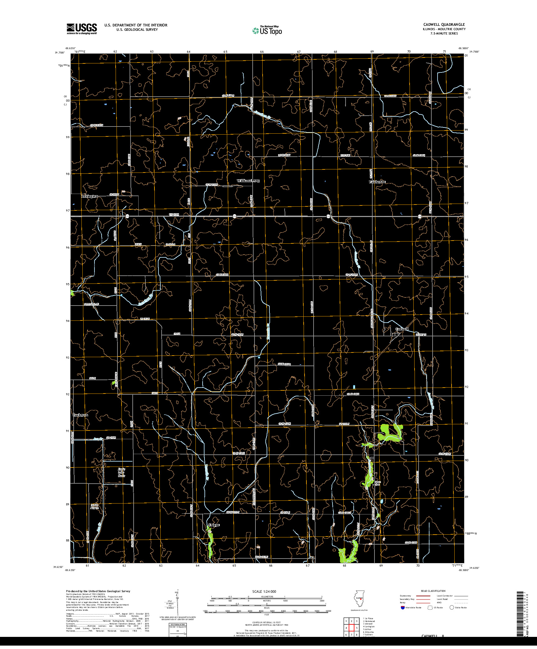 USGS US TOPO 7.5-MINUTE MAP FOR CADWELL, IL 2018