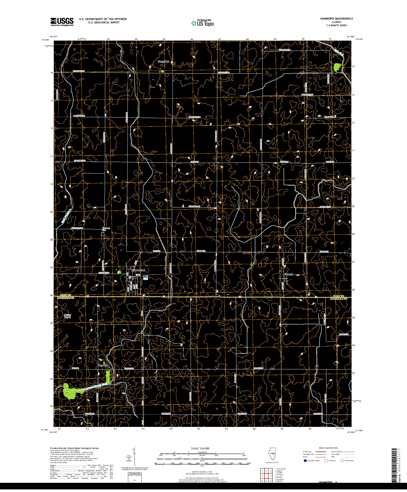 USGS US TOPO 7.5-MINUTE MAP FOR HAMMOND, IL 2018