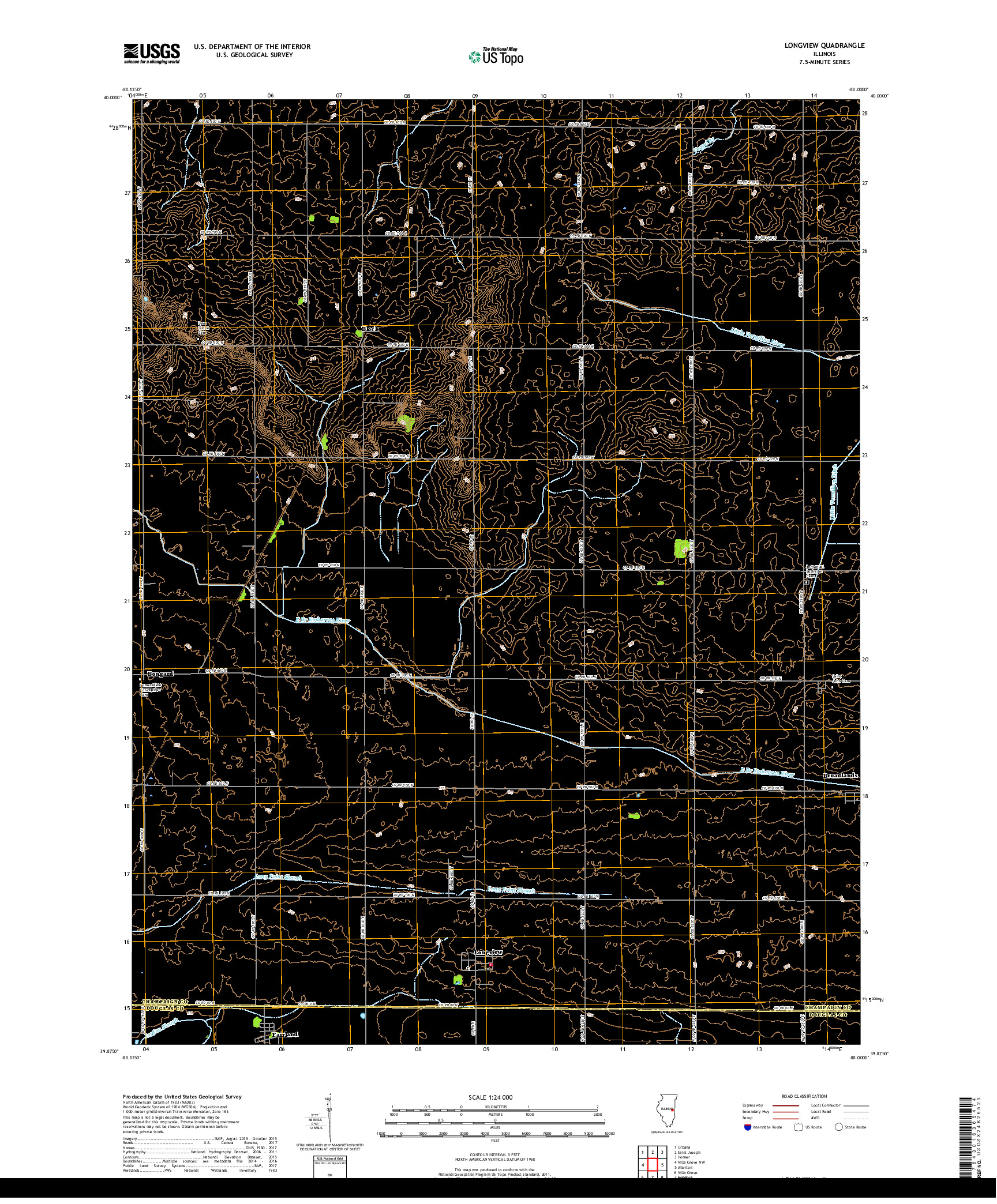 USGS US TOPO 7.5-MINUTE MAP FOR LONGVIEW, IL 2018