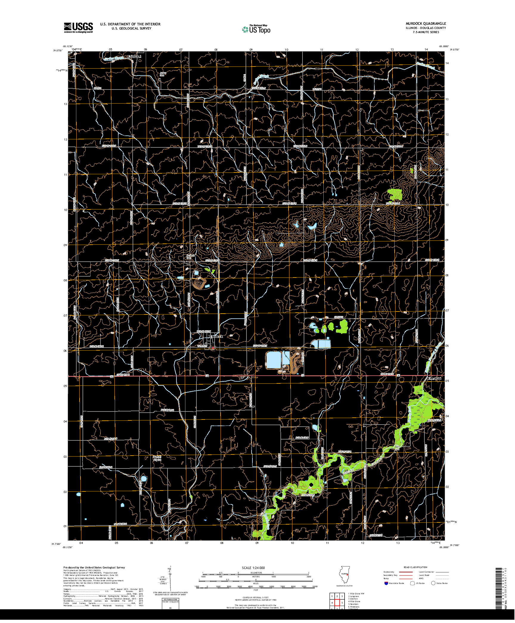 USGS US TOPO 7.5-MINUTE MAP FOR MURDOCK, IL 2018