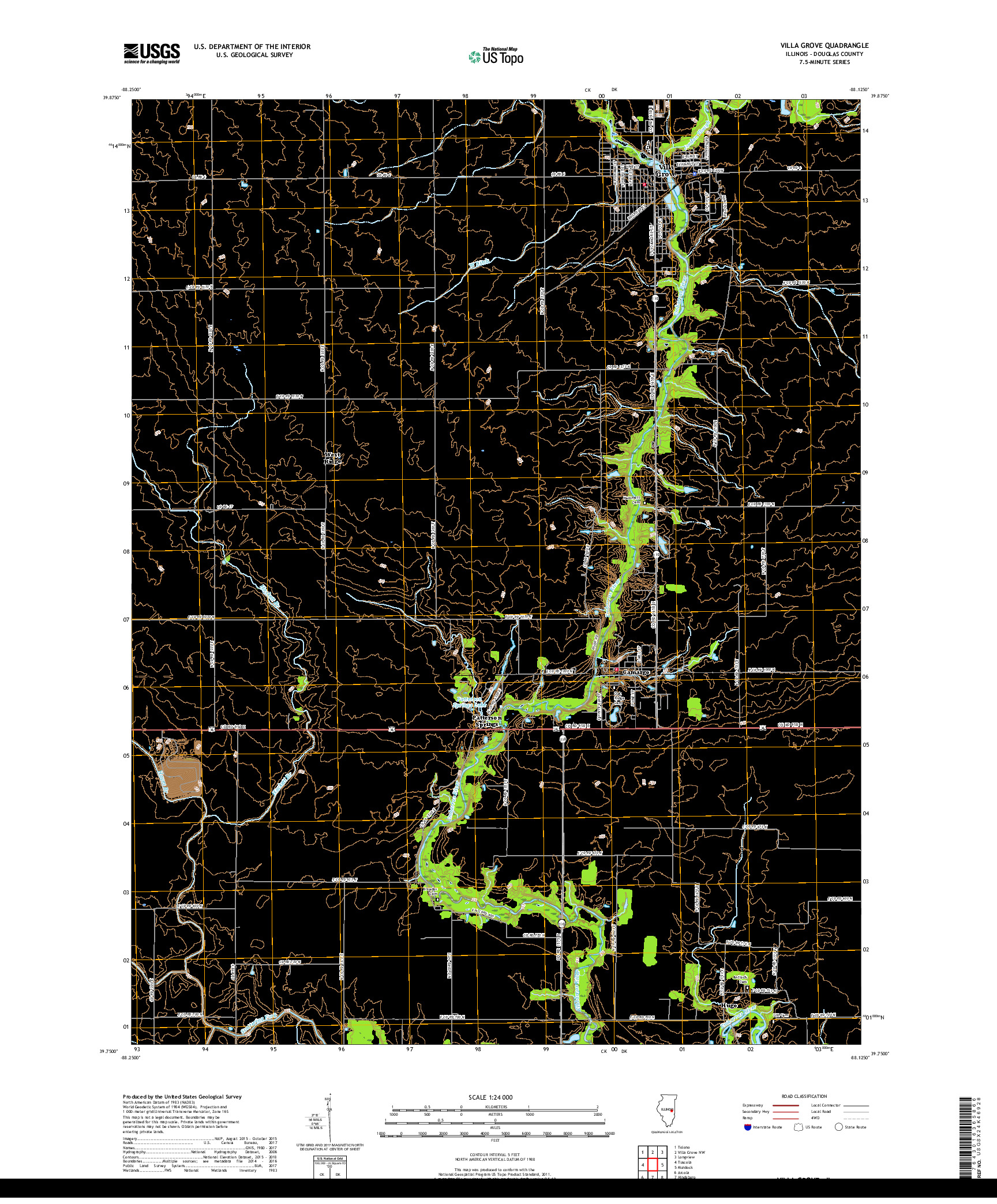 USGS US TOPO 7.5-MINUTE MAP FOR VILLA GROVE, IL 2018