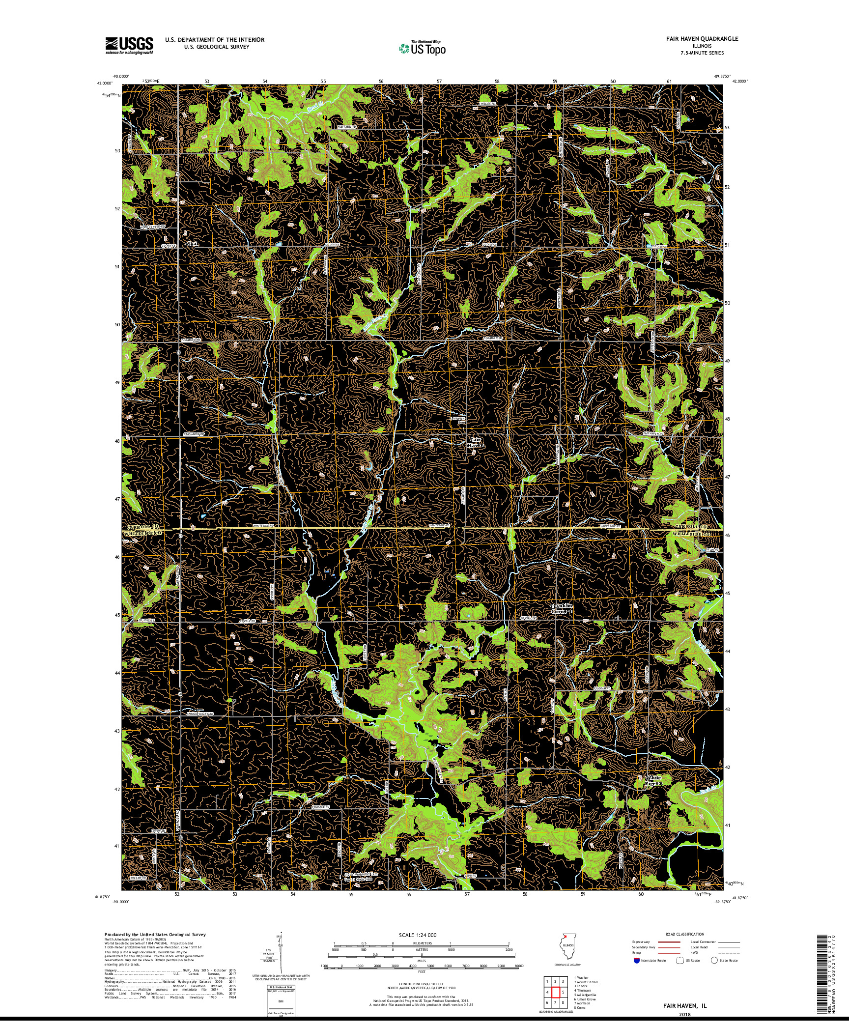 USGS US TOPO 7.5-MINUTE MAP FOR FAIR HAVEN, IL 2018