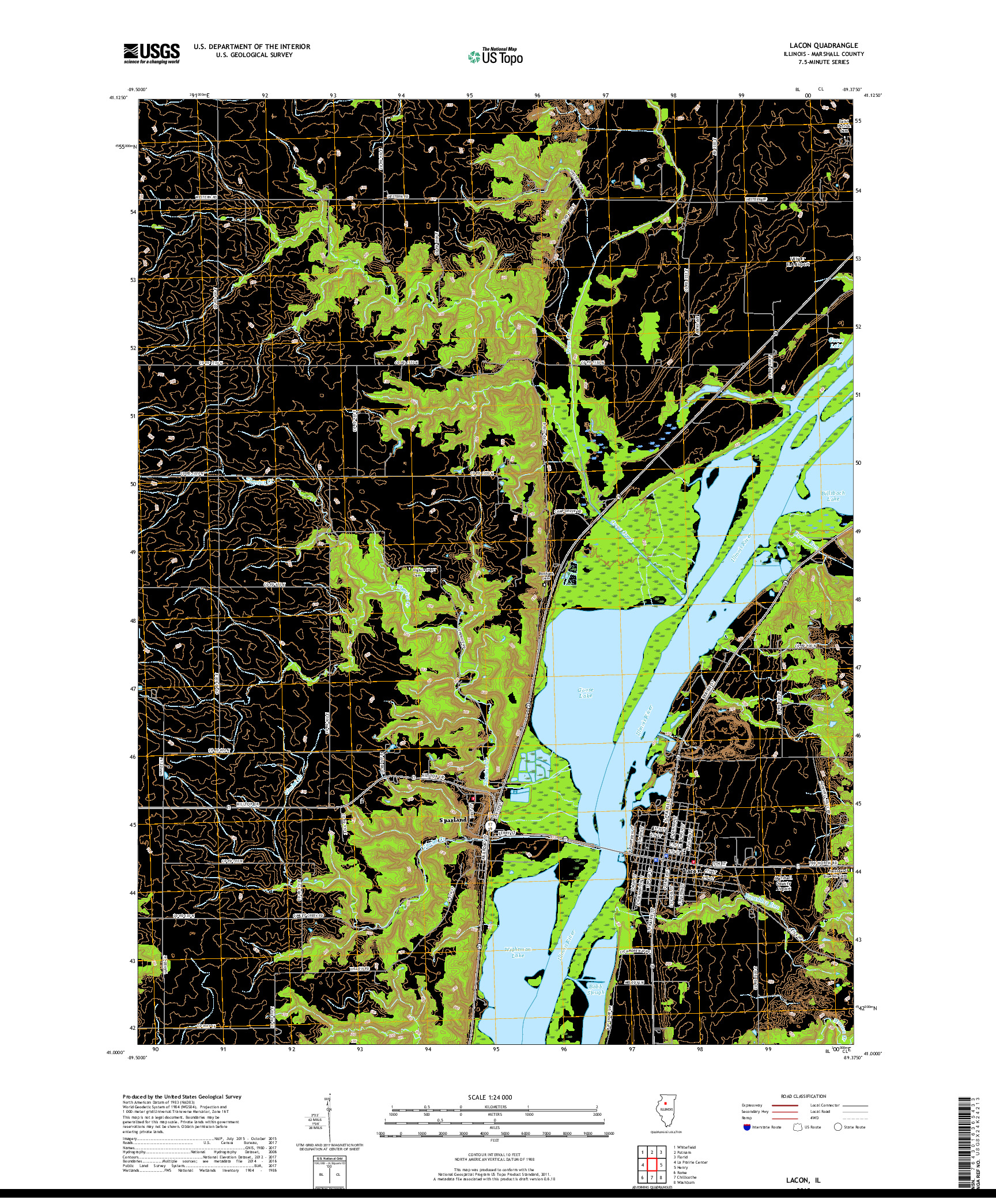 USGS US TOPO 7.5-MINUTE MAP FOR LACON, IL 2018