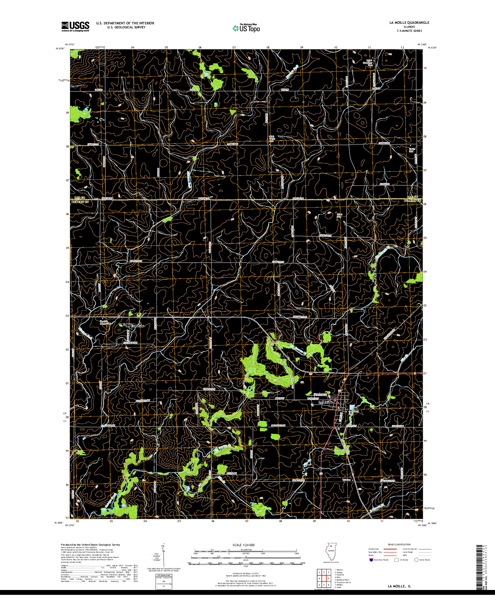 USGS US TOPO 7.5-MINUTE MAP FOR LA MOILLE, IL 2018