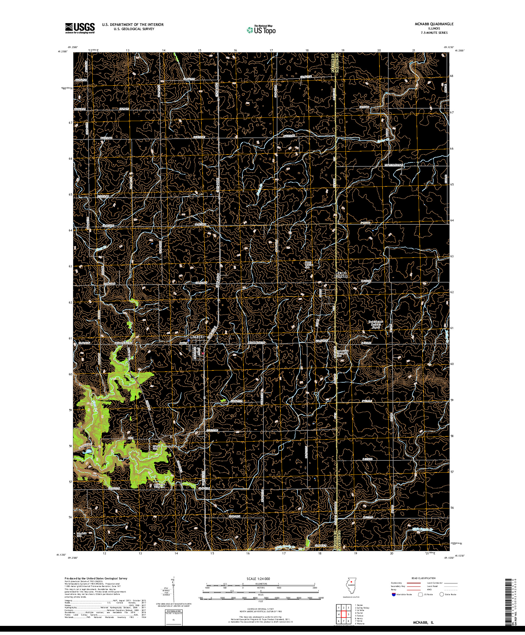 USGS US TOPO 7.5-MINUTE MAP FOR MCNABB, IL 2018