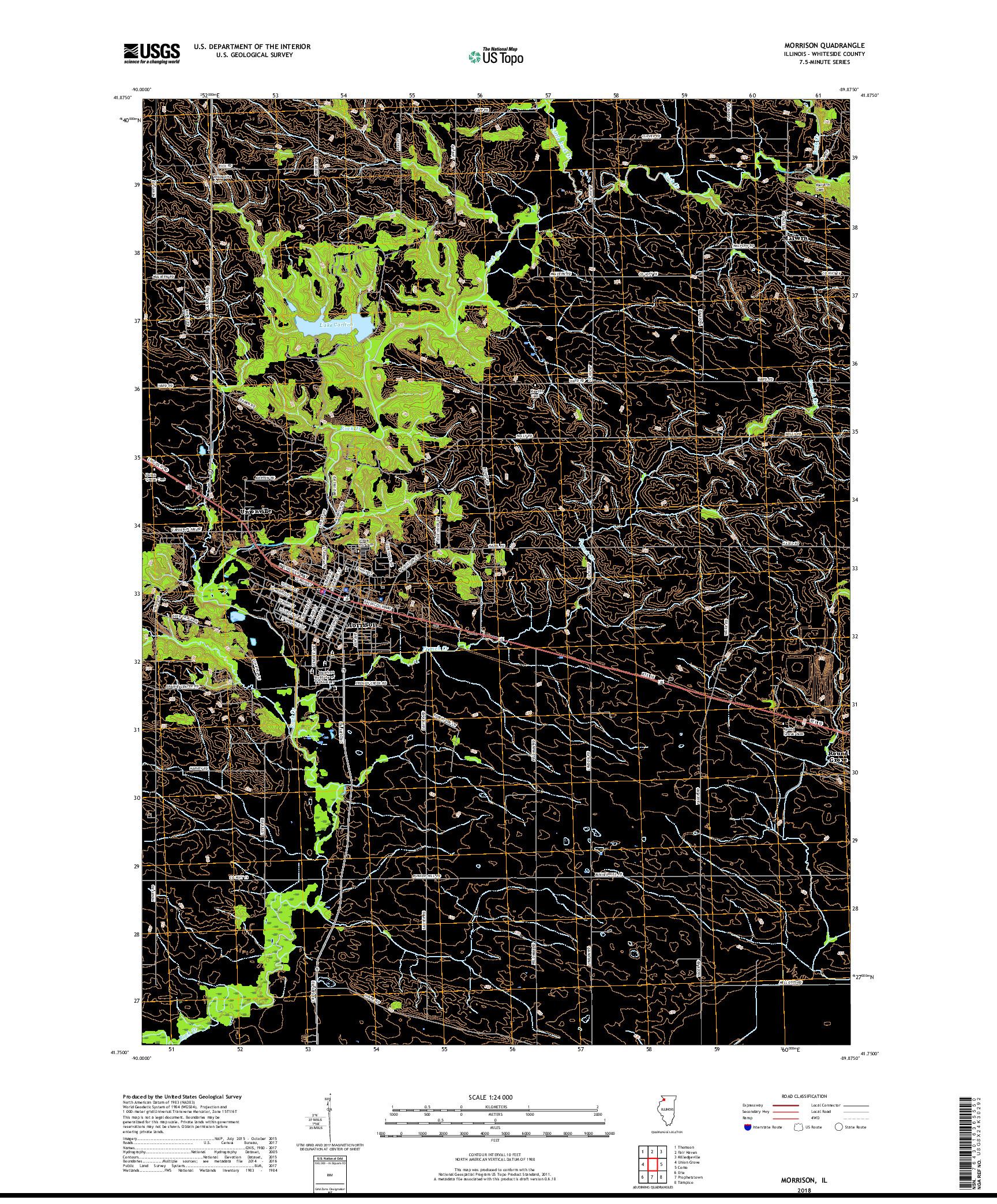 USGS US TOPO 7.5-MINUTE MAP FOR MORRISON, IL 2018