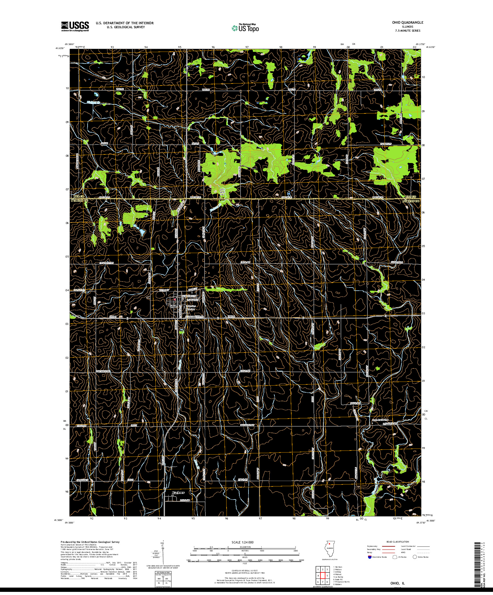 USGS US TOPO 7.5-MINUTE MAP FOR OHIO, IL 2018