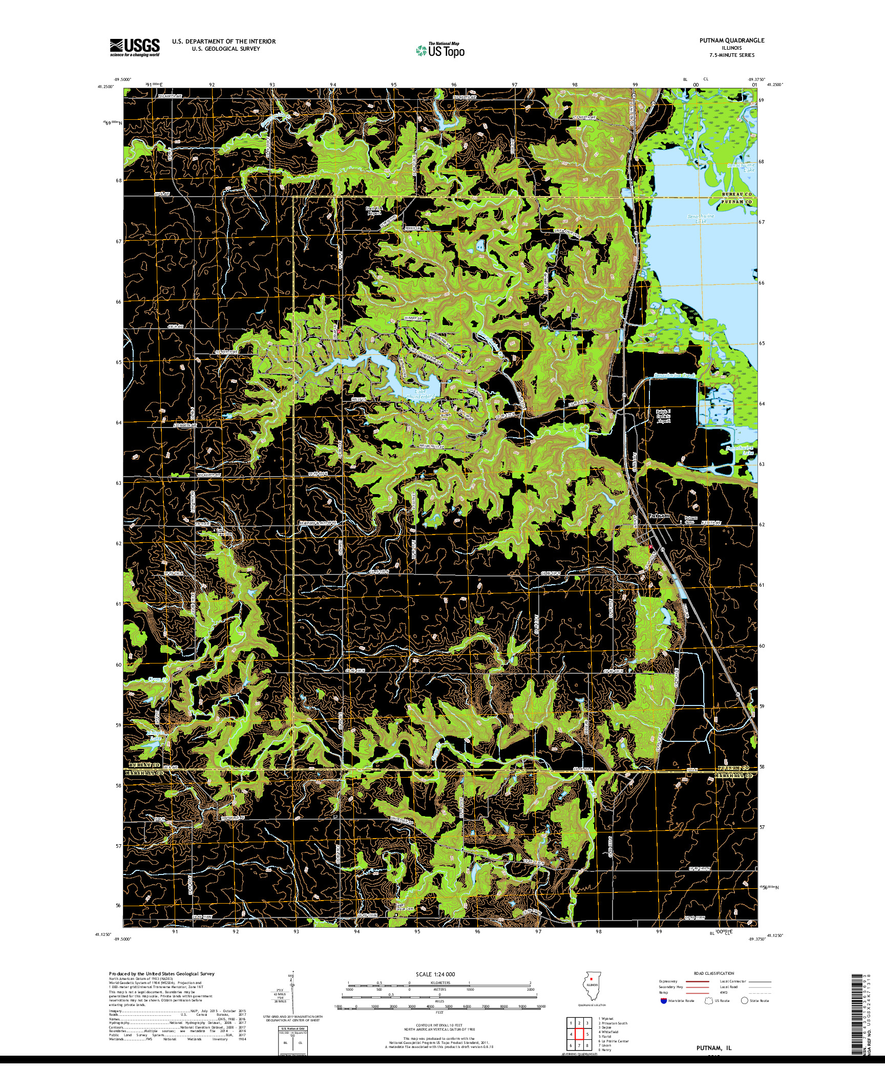 USGS US TOPO 7.5-MINUTE MAP FOR PUTNAM, IL 2018