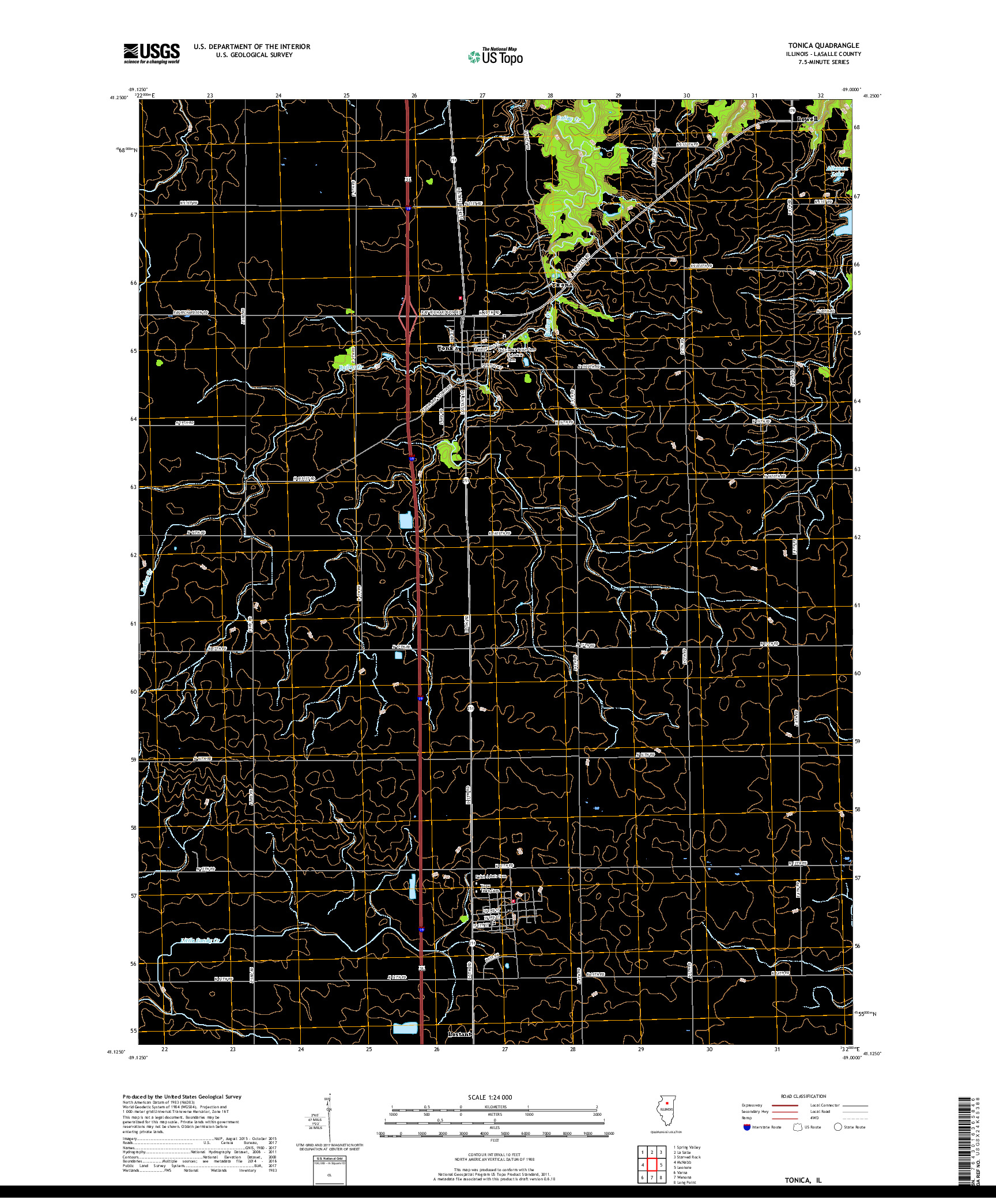 USGS US TOPO 7.5-MINUTE MAP FOR TONICA, IL 2018