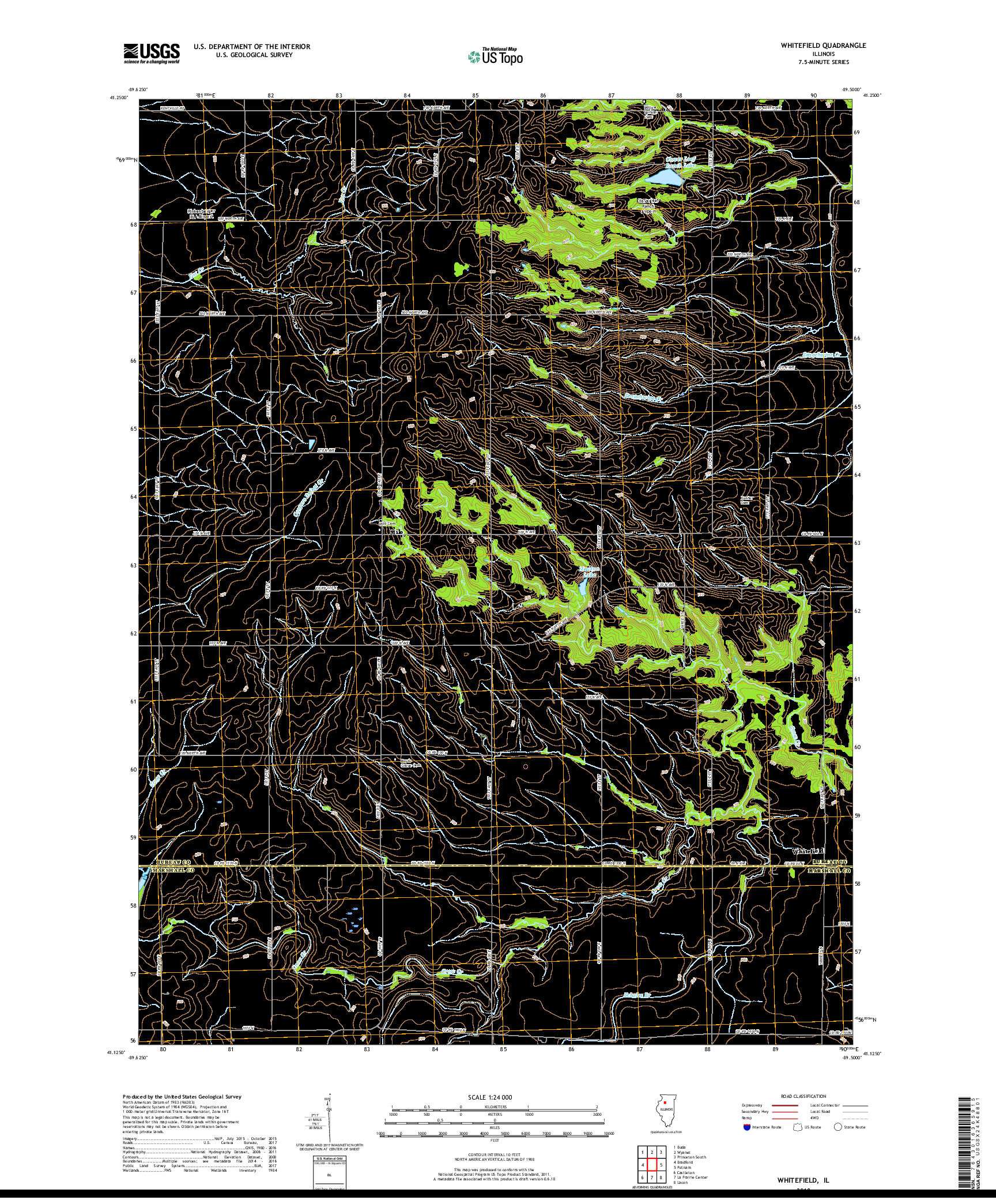 USGS US TOPO 7.5-MINUTE MAP FOR WHITEFIELD, IL 2018