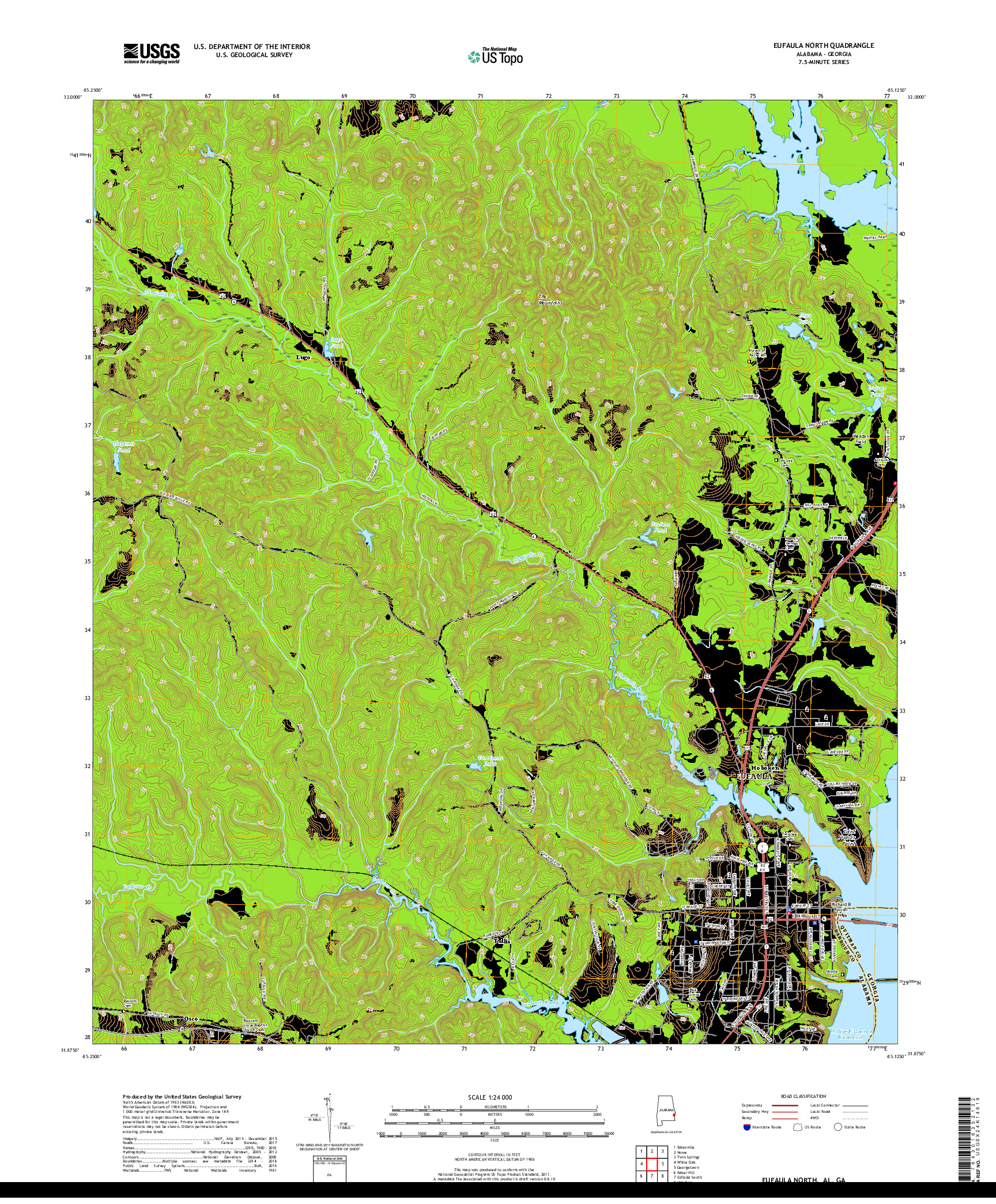 USGS US TOPO 7.5-MINUTE MAP FOR EUFAULA NORTH, AL,GA 2018