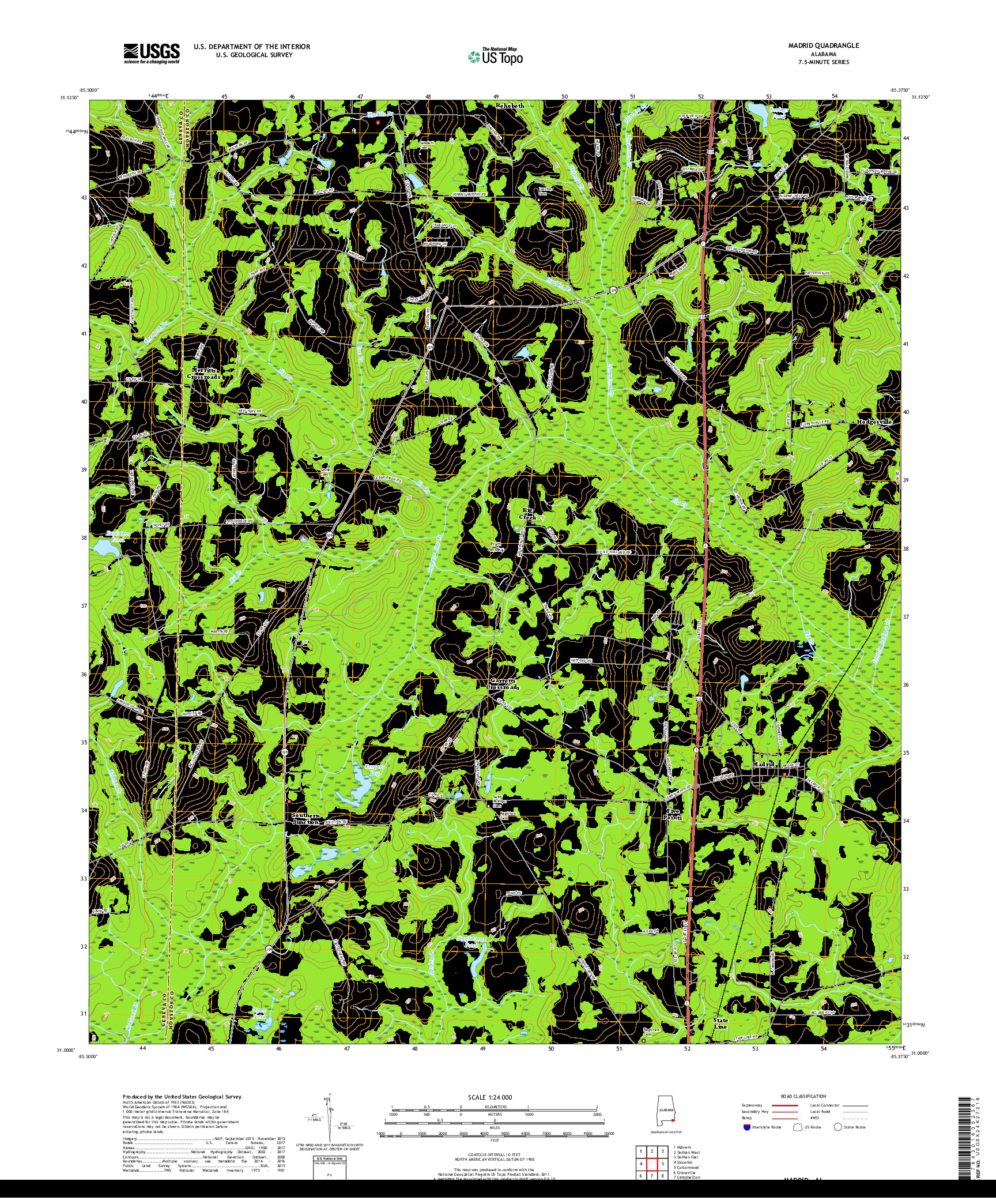 USGS US TOPO 7.5-MINUTE MAP FOR MADRID, AL 2018