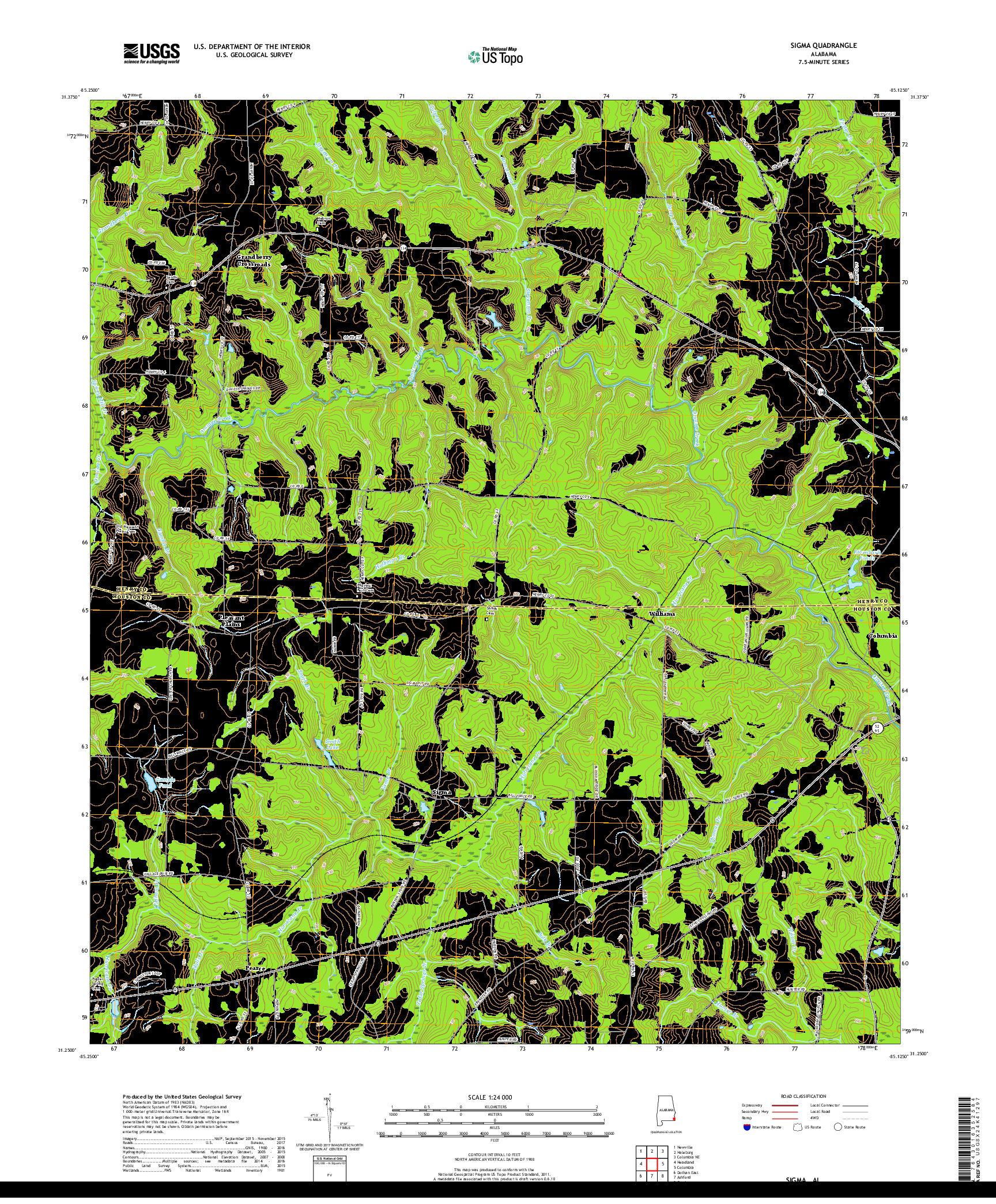 USGS US TOPO 7.5-MINUTE MAP FOR SIGMA, AL 2018