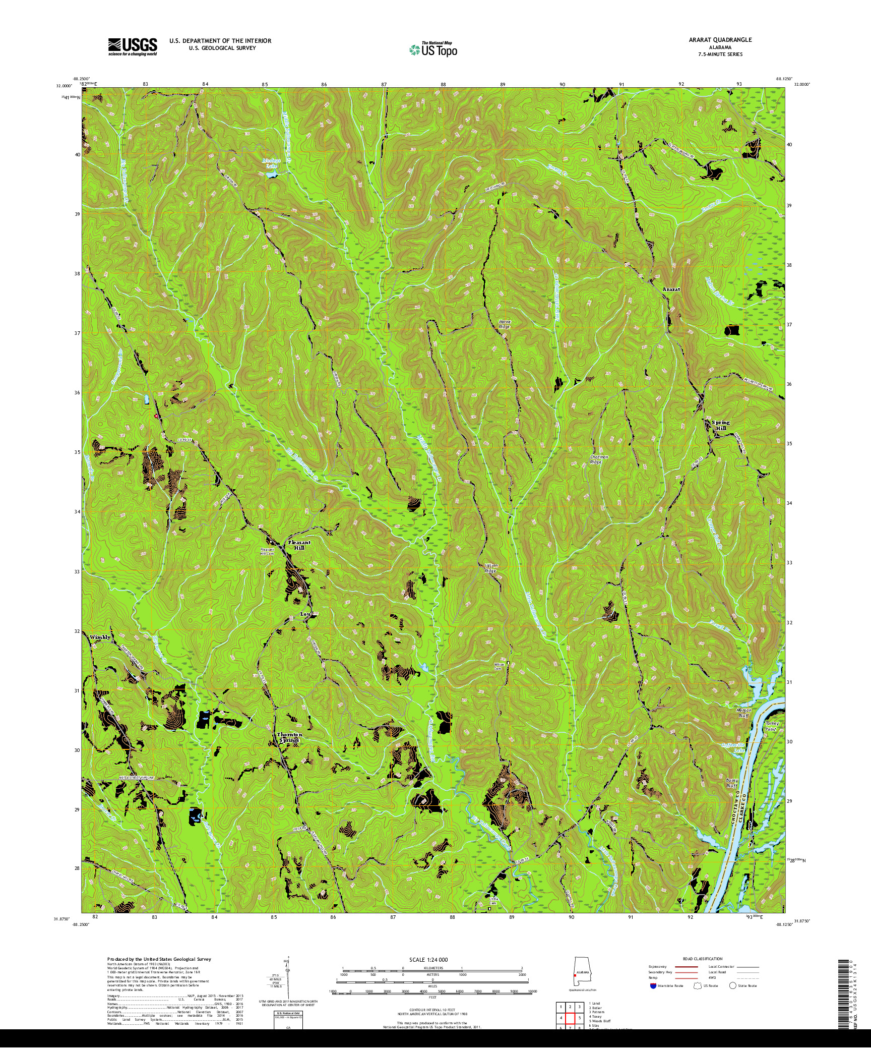 USGS US TOPO 7.5-MINUTE MAP FOR ARARAT, AL 2018