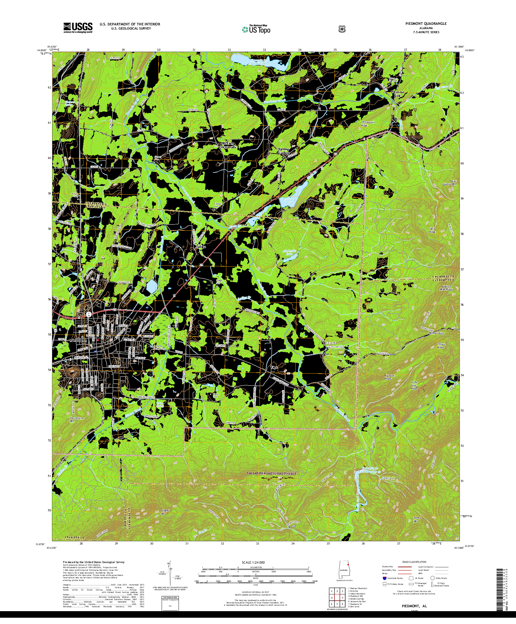 USGS US TOPO 7.5-MINUTE MAP FOR PIEDMONT, AL 2018